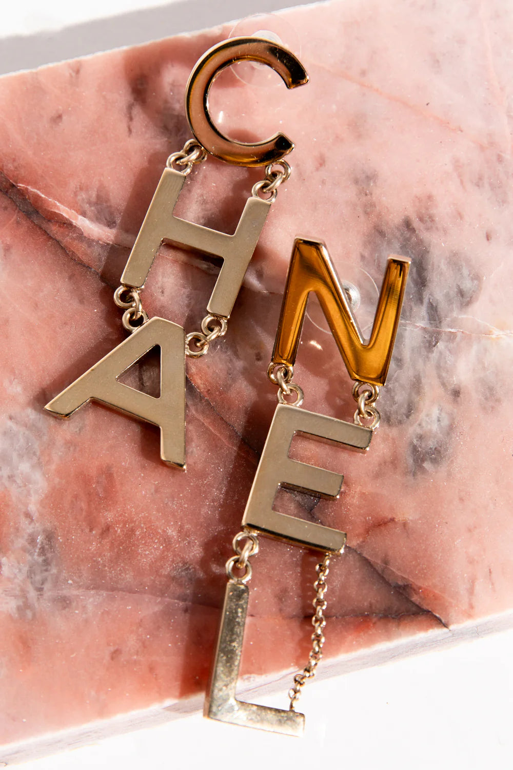 CHANEL Logo Drop Earrings