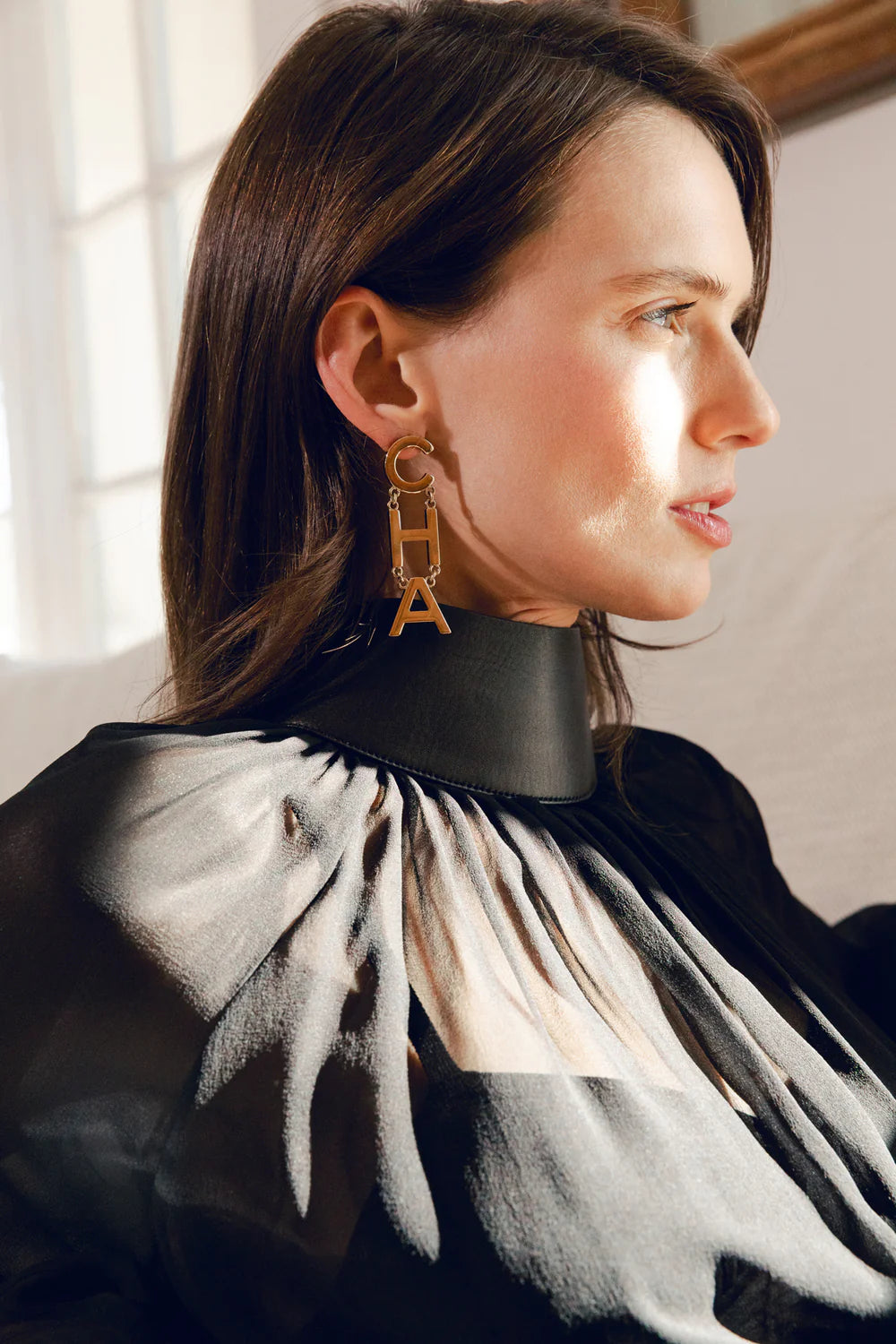 CHANEL Logo Drop Earrings