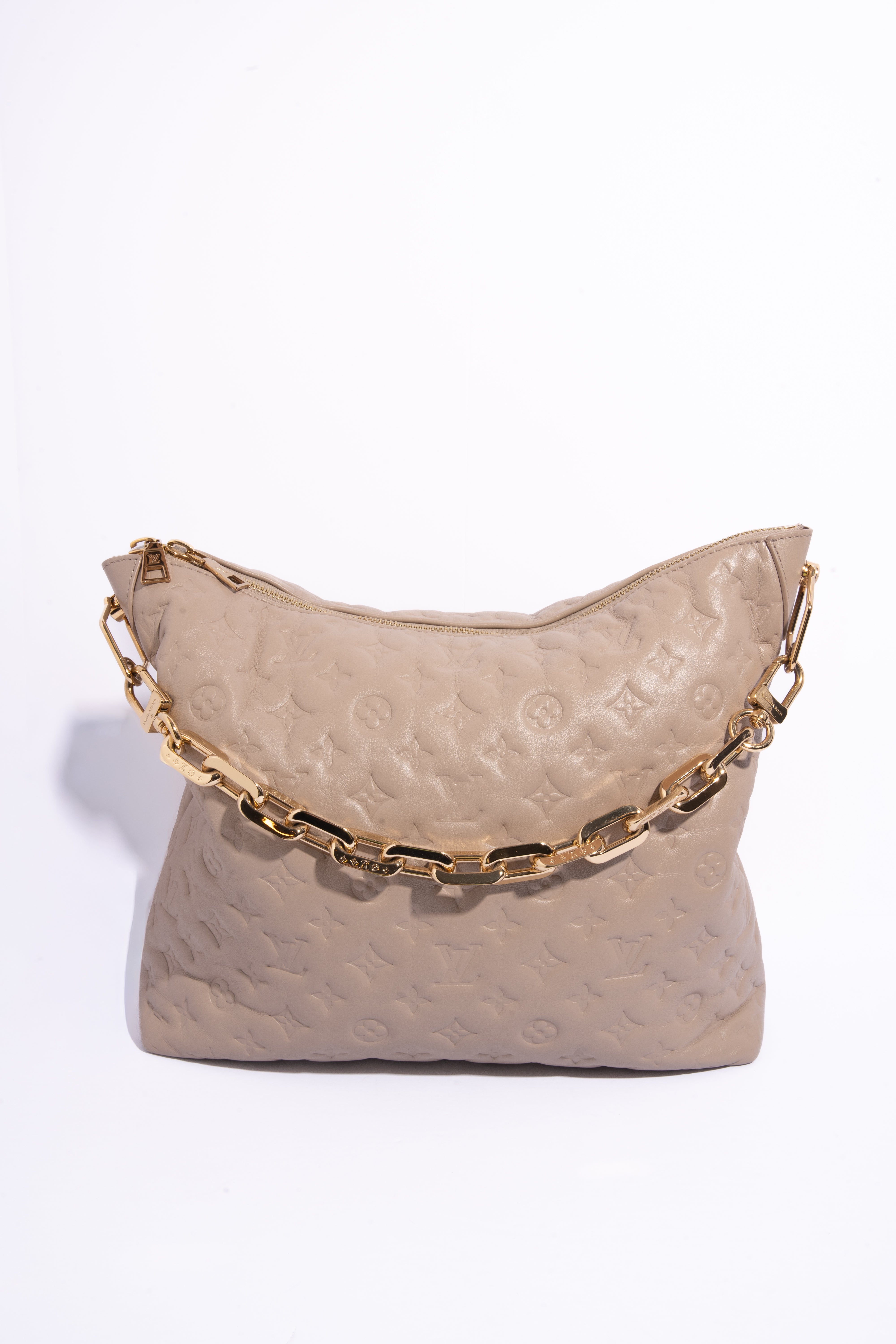 LOUIS VUITTON Coussin Taupe MM Hobo