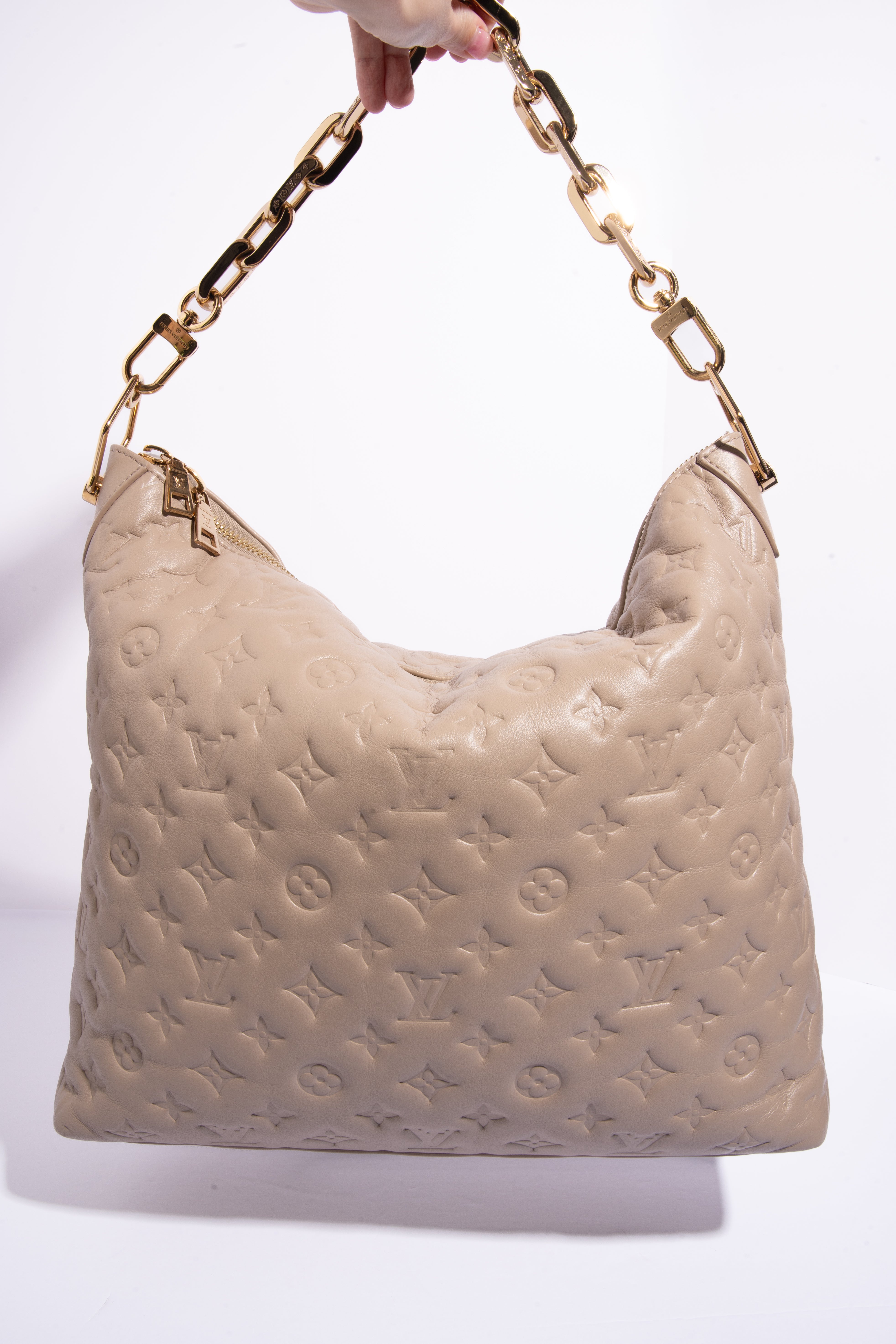 LOUIS VUITTON Coussin Taupe MM Hobo