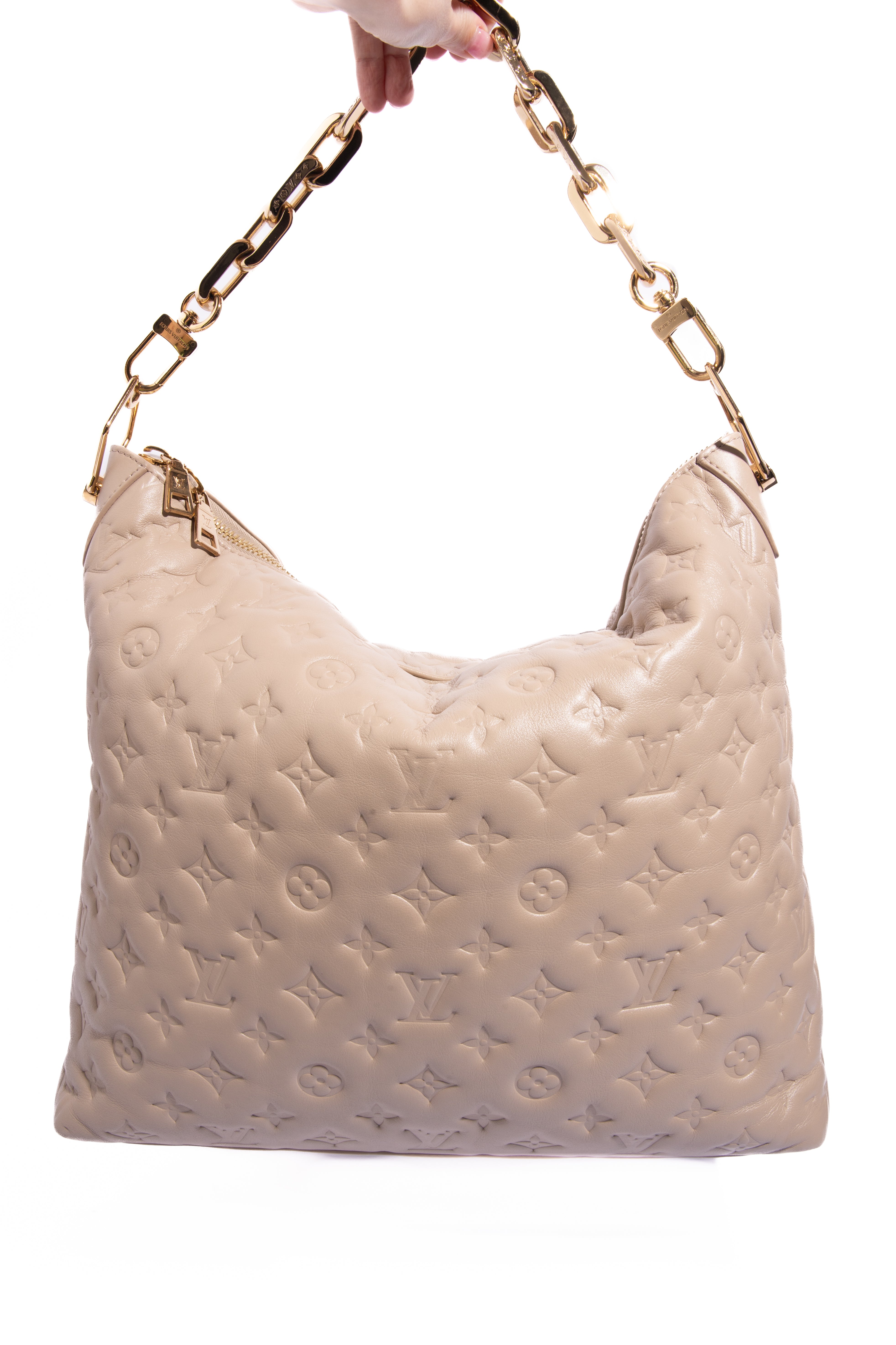 LOUIS VUITTON Coussin Taupe MM Hobo