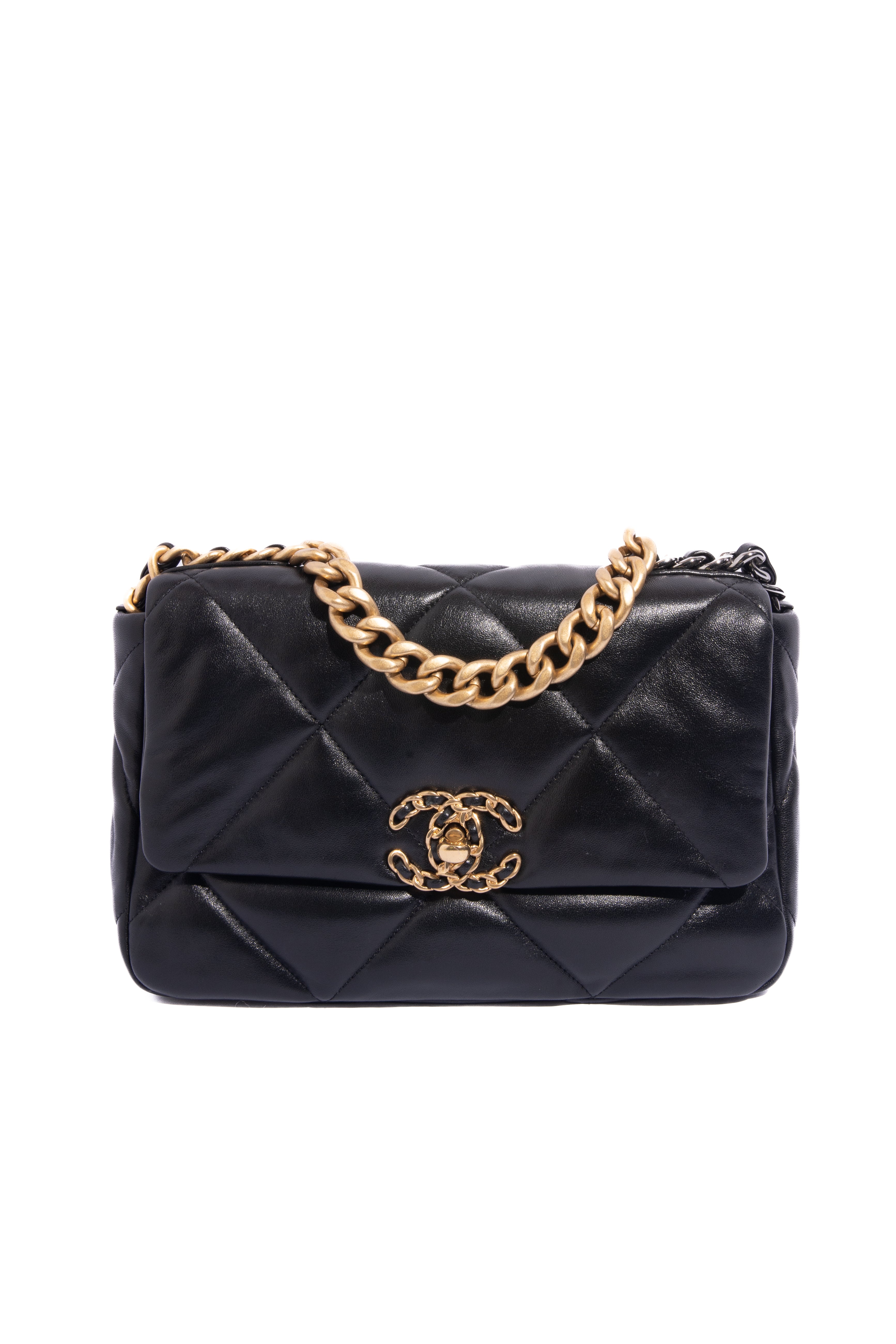 CHANEL Black Lambskin Chanel 19 - Small