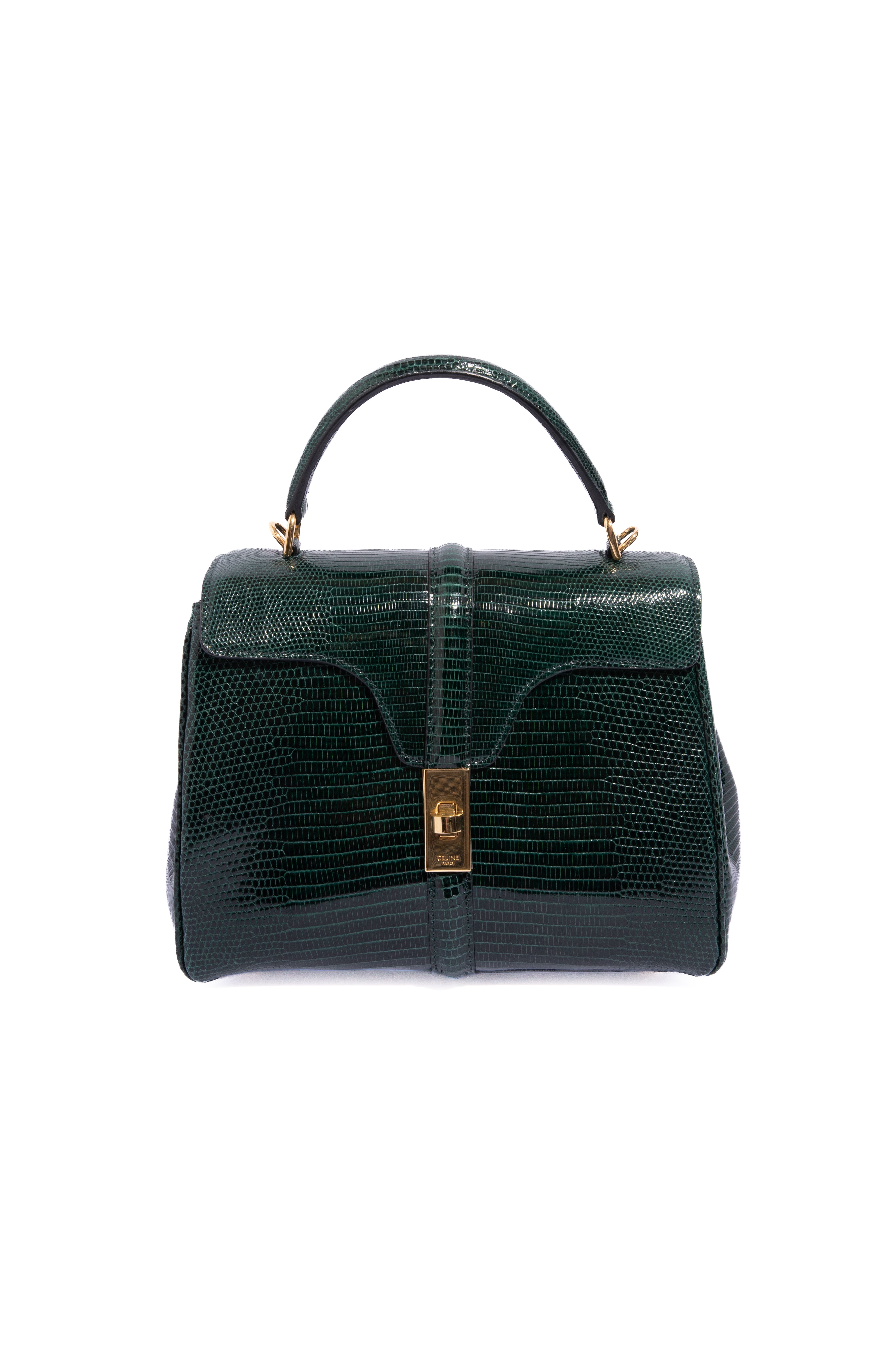 CELINE 2019 Green Lizard 16 Bag Small