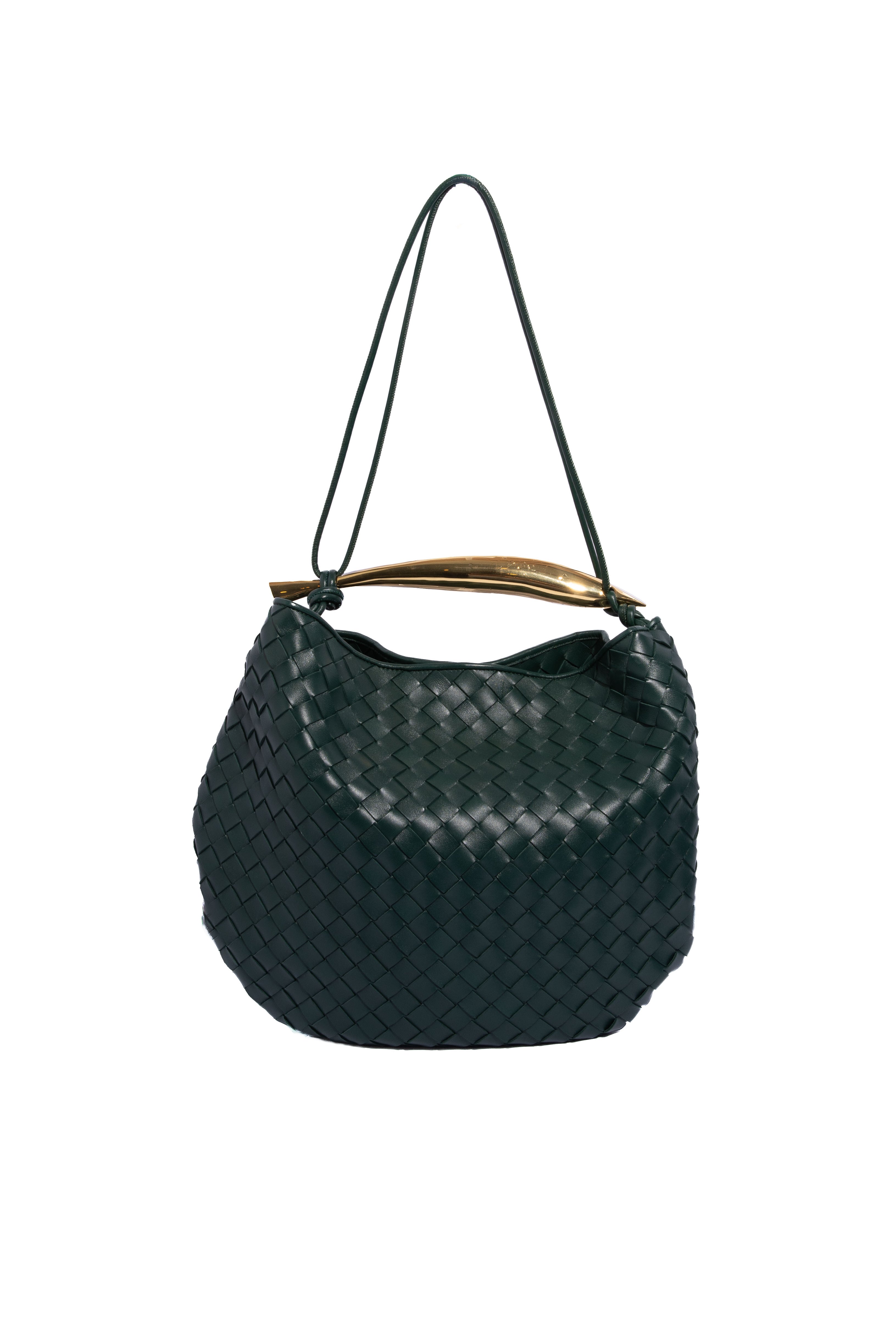 BOTTEGA VENETA 2022 Green Intrecciato Sardine Bag Medium