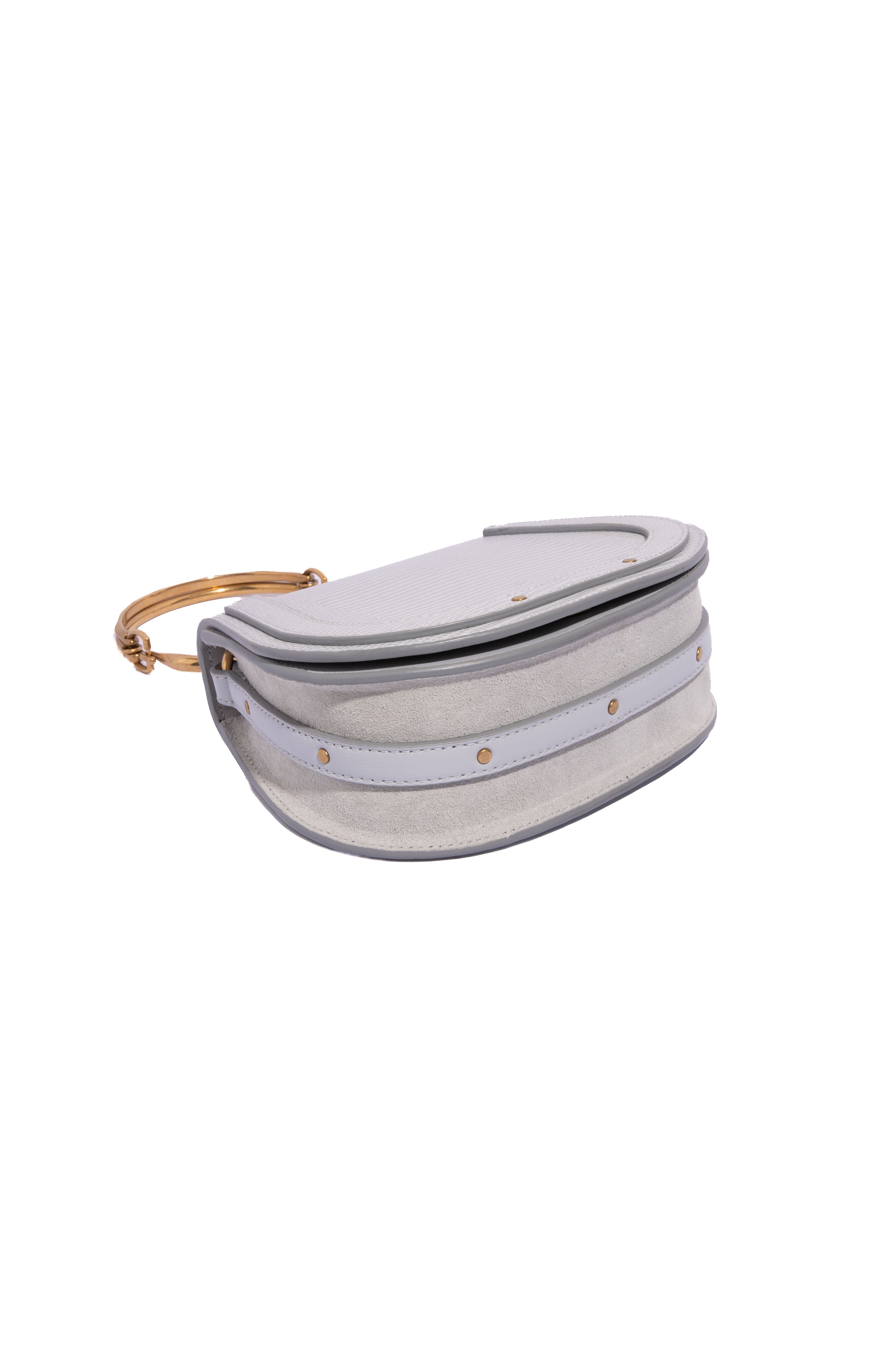 CHLOE Grey Snake Emboss Nile Bracelet Bag