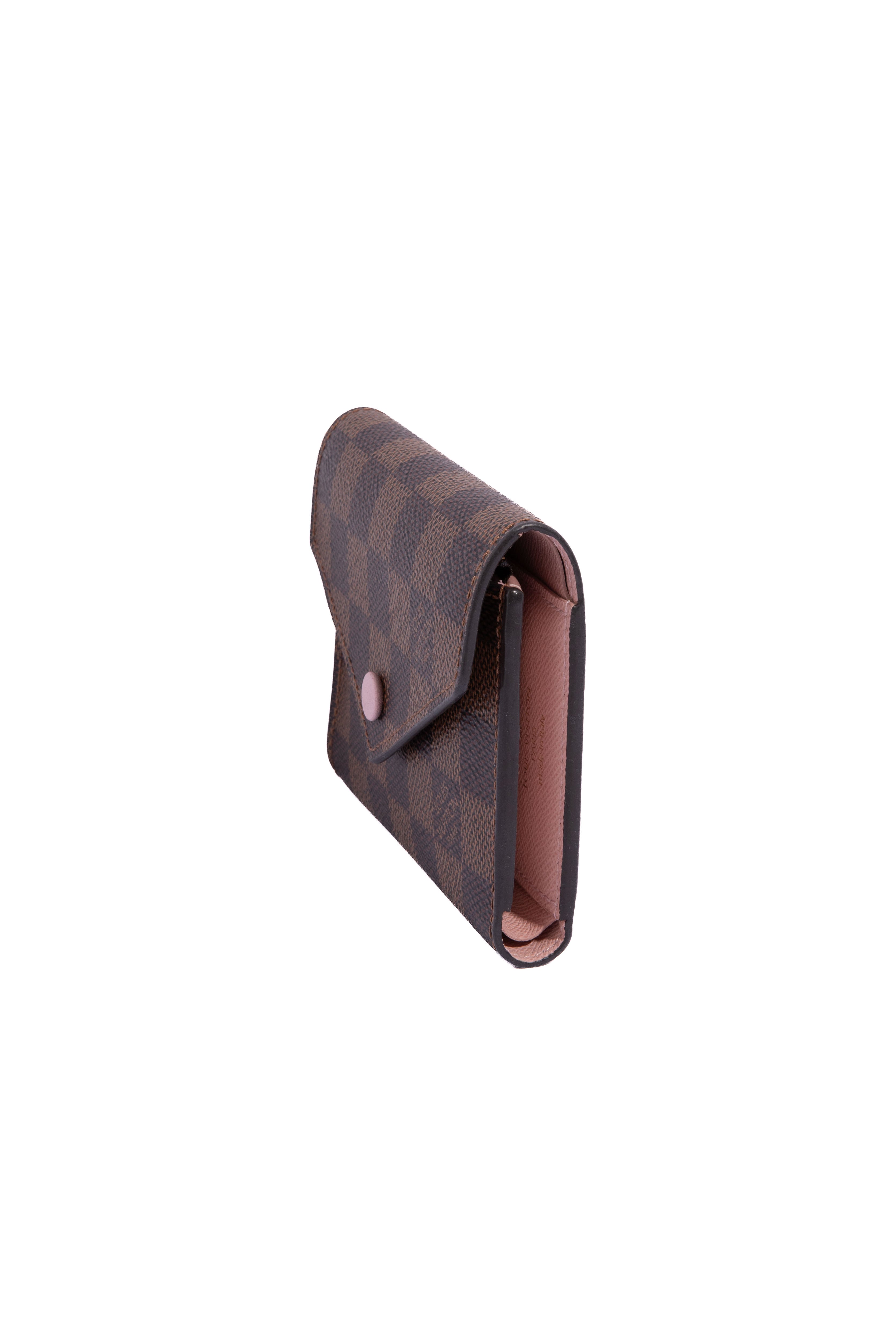 LOUIS VUITTON 2019 Brown Rose Damier Eben 'Victorine' Wallet