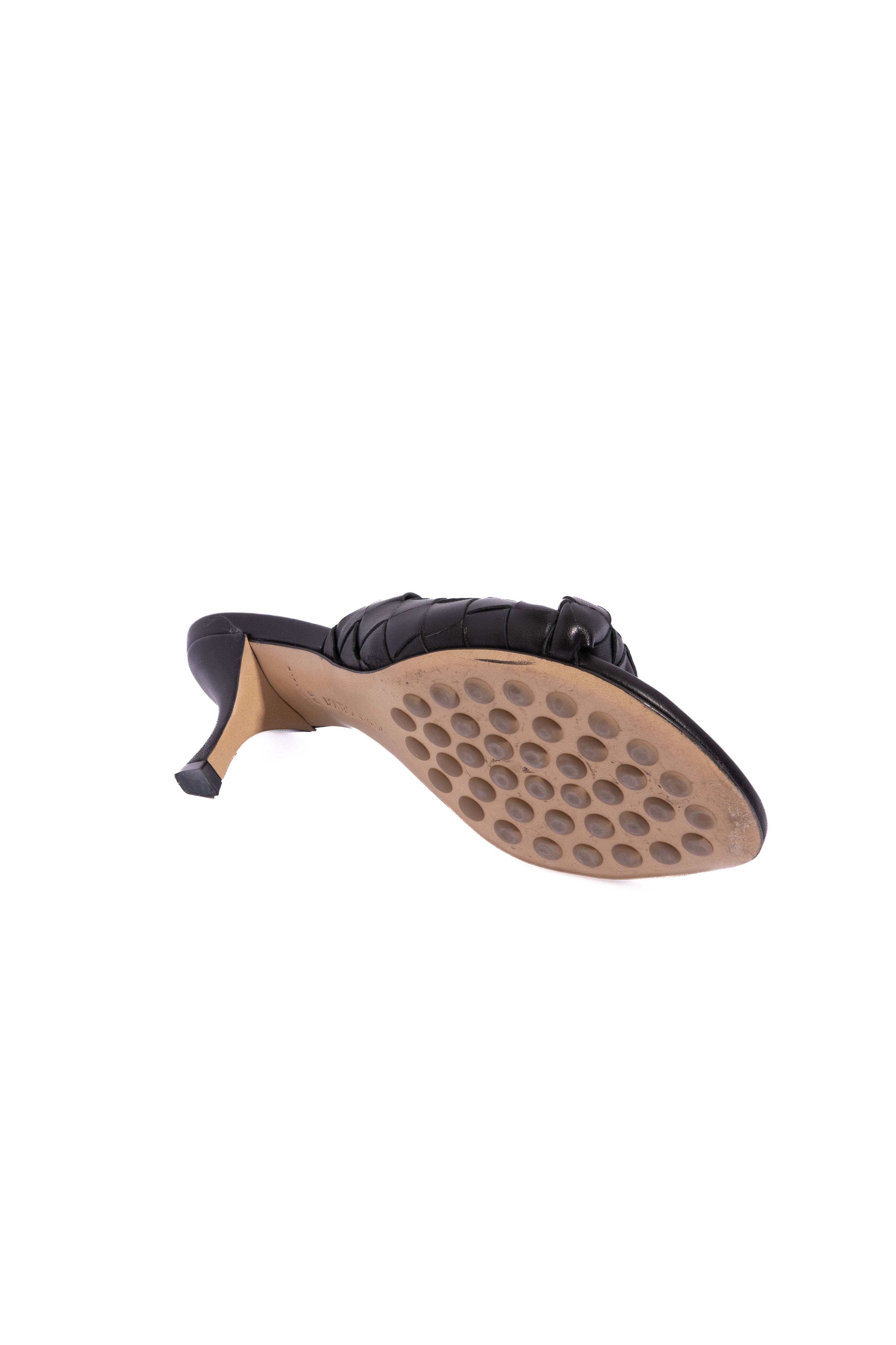 BOTTEGA VENETA Black Intrecciato Twist Mules (Sz. 39)