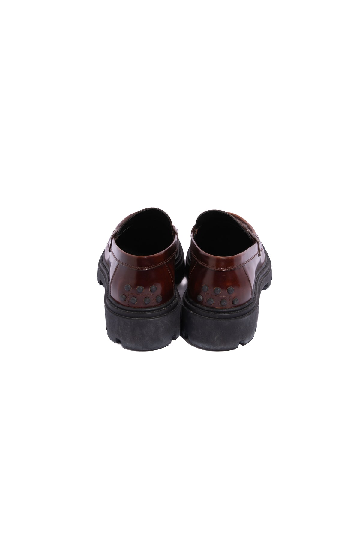TOD'S Brown Leather Lug Sole Loafers | Sz. 38.5