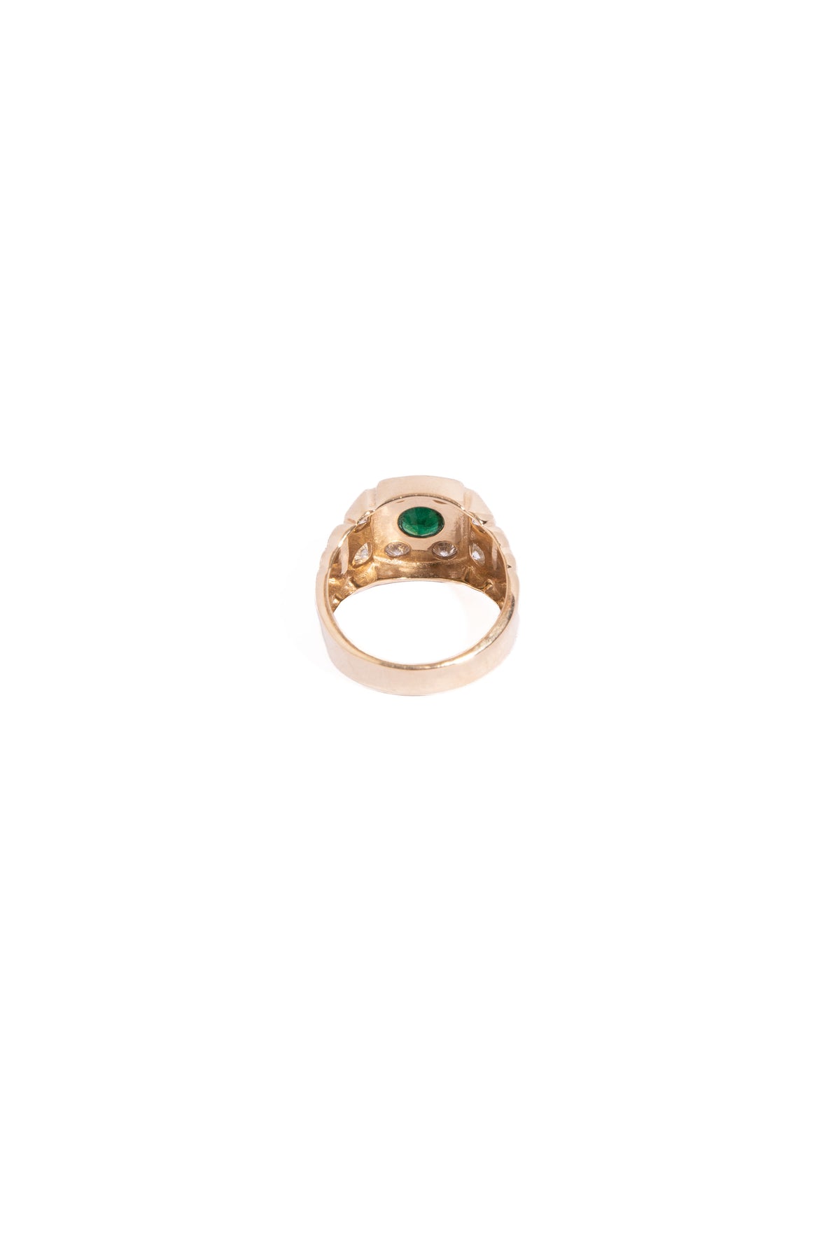 RACHEL LYNN CHICAGO 14k Diamond & Emerald Signet Ring | Sz. 8