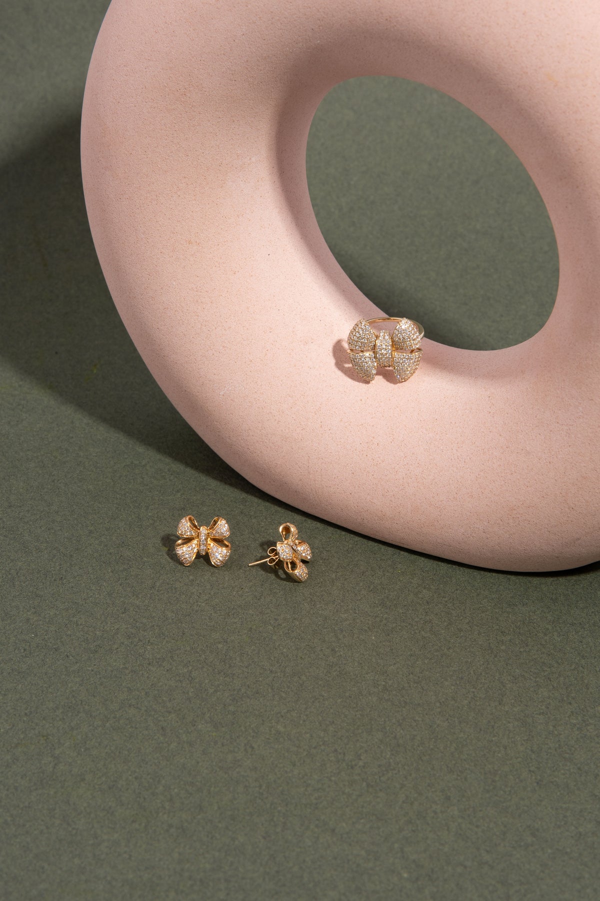 RACHEL LYNN X CORRI LYNN 14k Diamond Bow Earrings