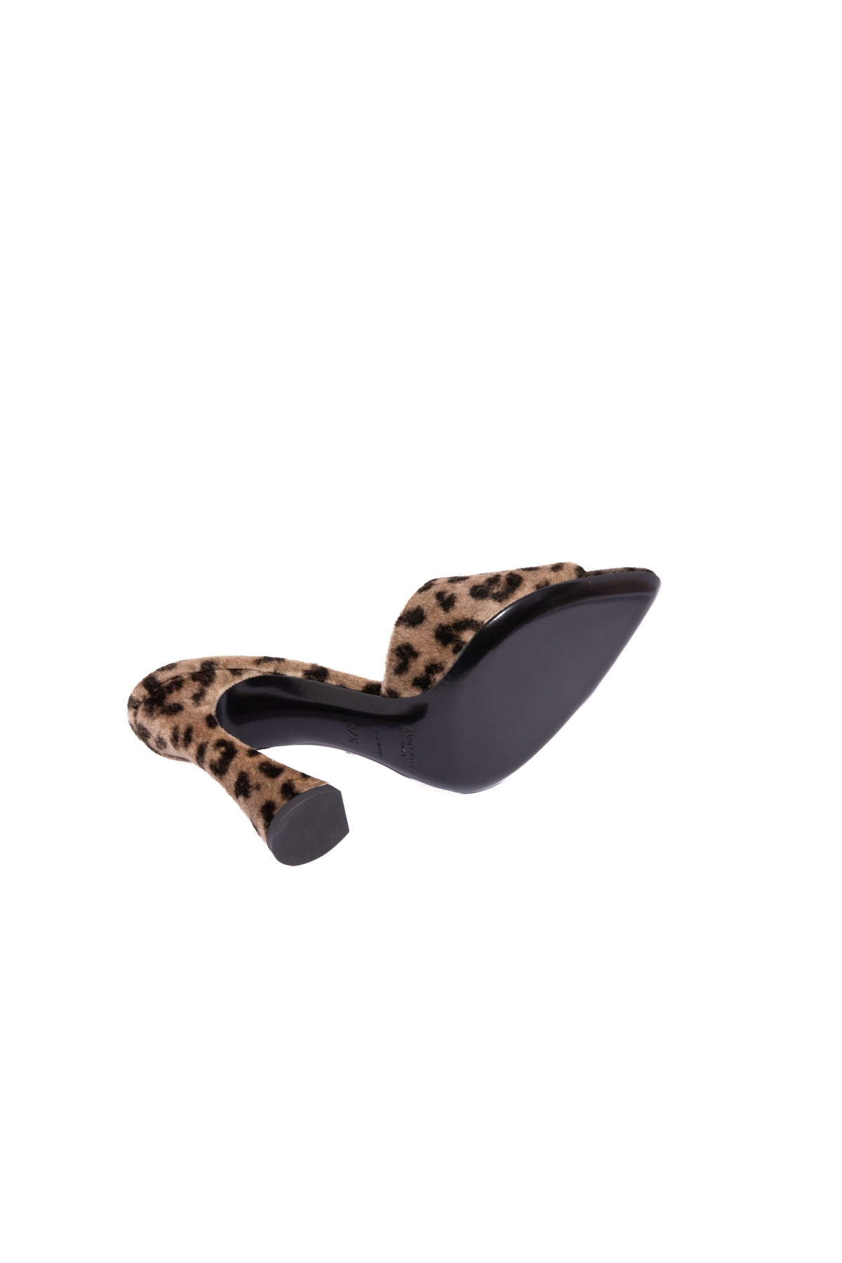 SAINT LAURENT Leopard Velvet Mule Pumps | Sz. 37.5