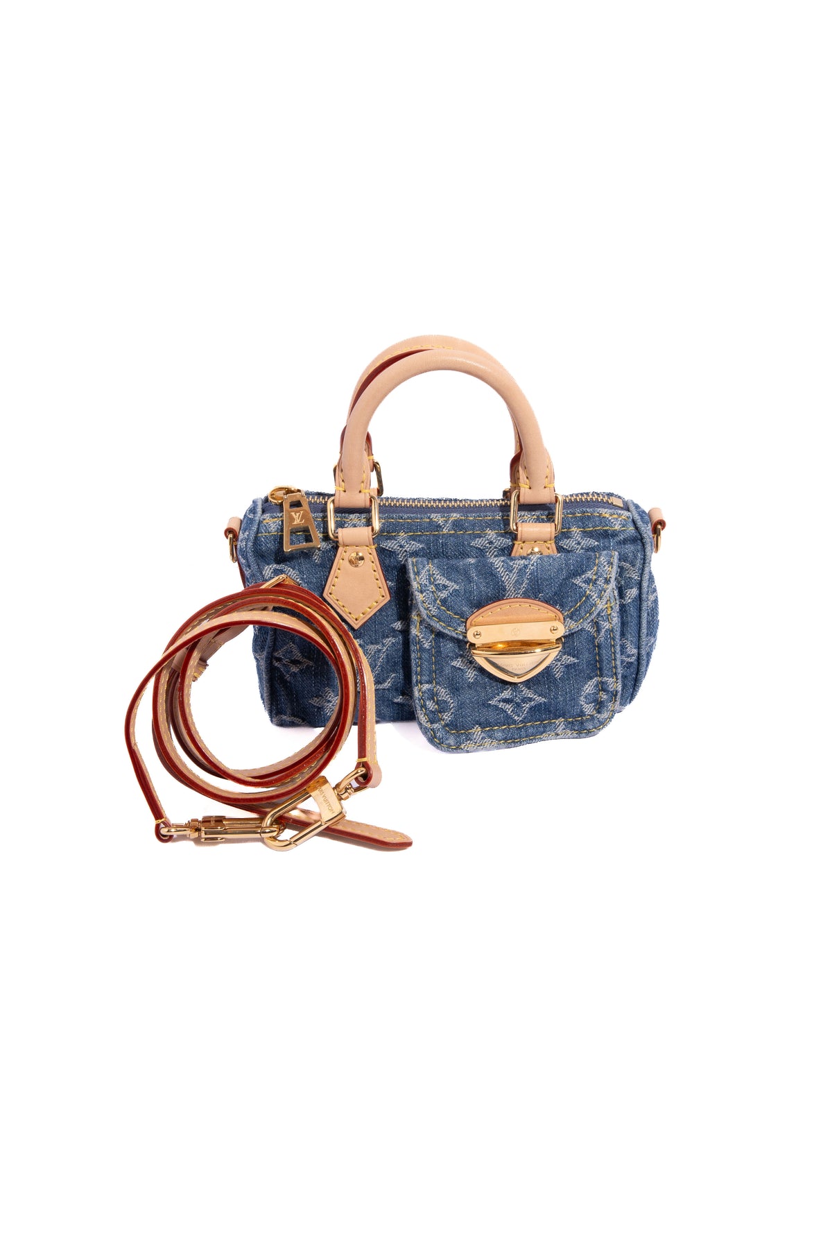 LOUIS VUITTON Denim Nano Speedy