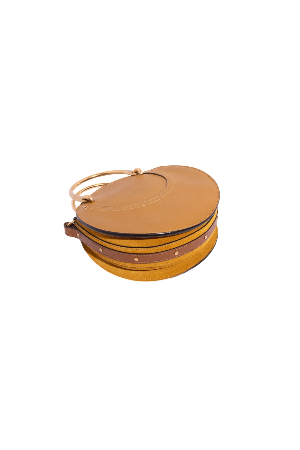 CHLOE Small Round 'Pixie' Gold Bracelet Handle Bag