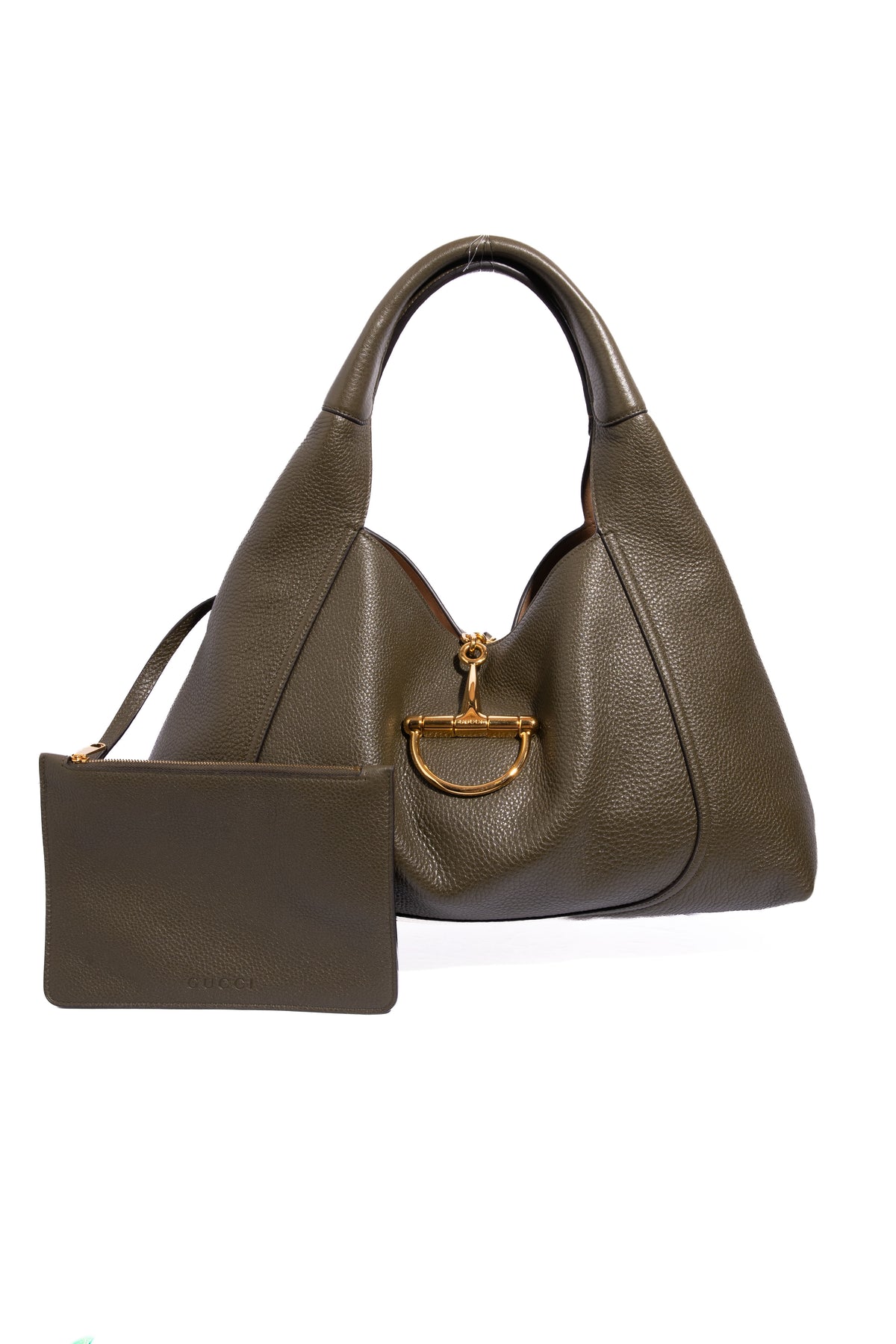 GUCCI Olive Soft-Bit Maxi Shoulder Bag