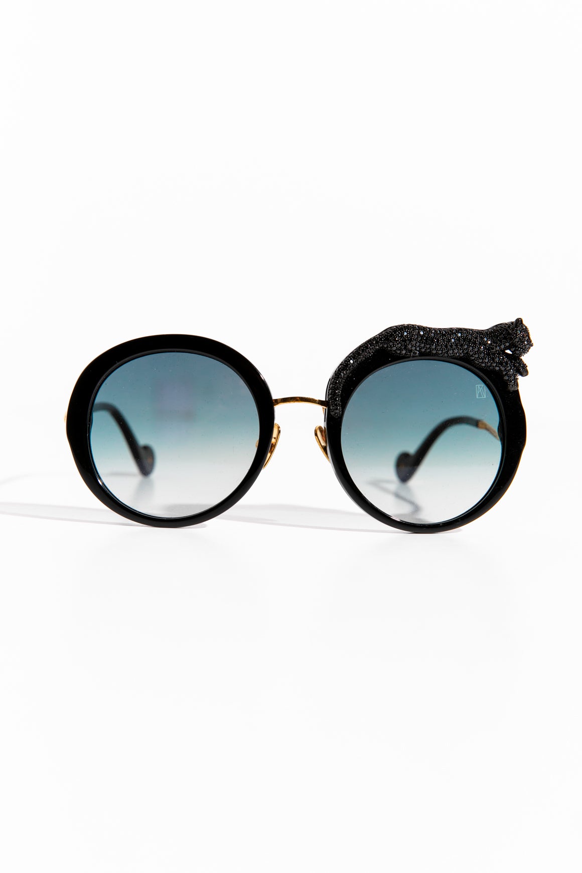 ANNA-KARIN KARELSSON Black Crystal Leopard Sunglasses