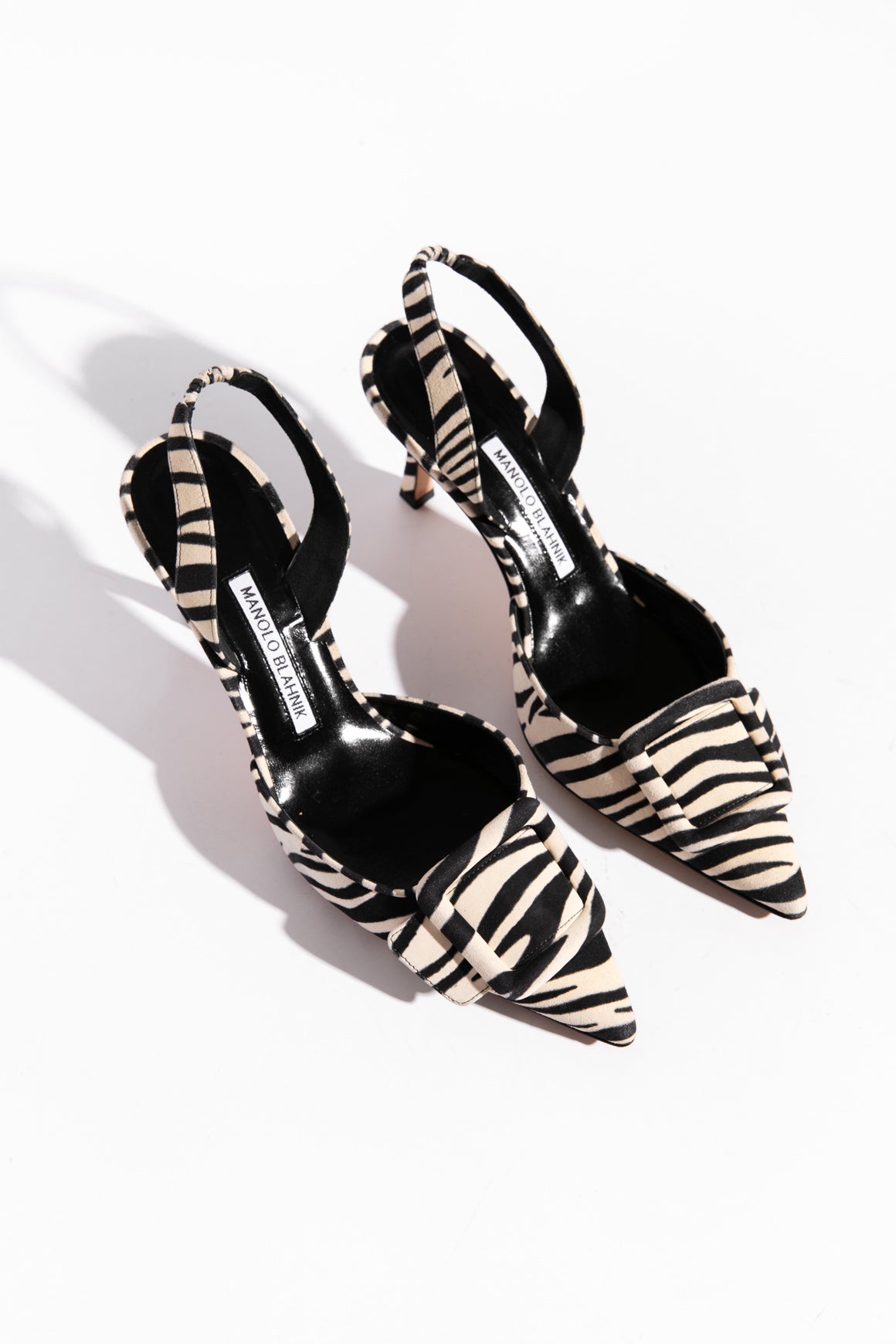 MANOLO BLAHNIK Zebra Slingback Heels (Sz. 38) | MOSS Consignment