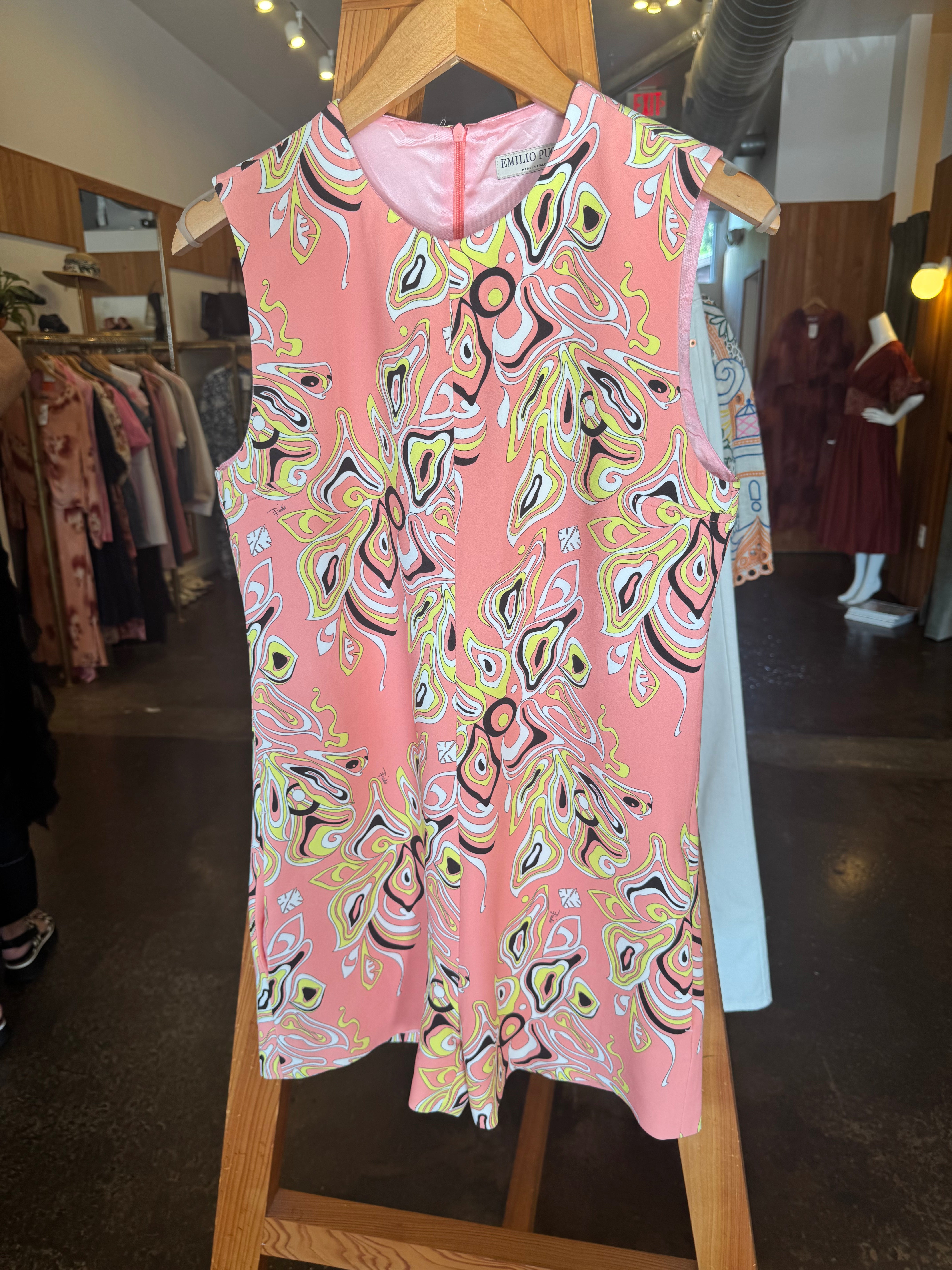 EMILIO PUCCI Pink/Yellow Printed Romper