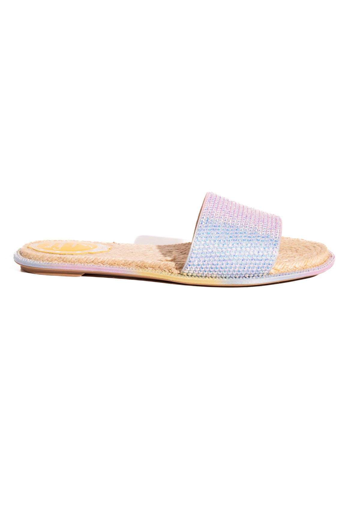 RENE CAOVILLA Iridescent Crystal Espadrille Slides (Sz. 36.5)