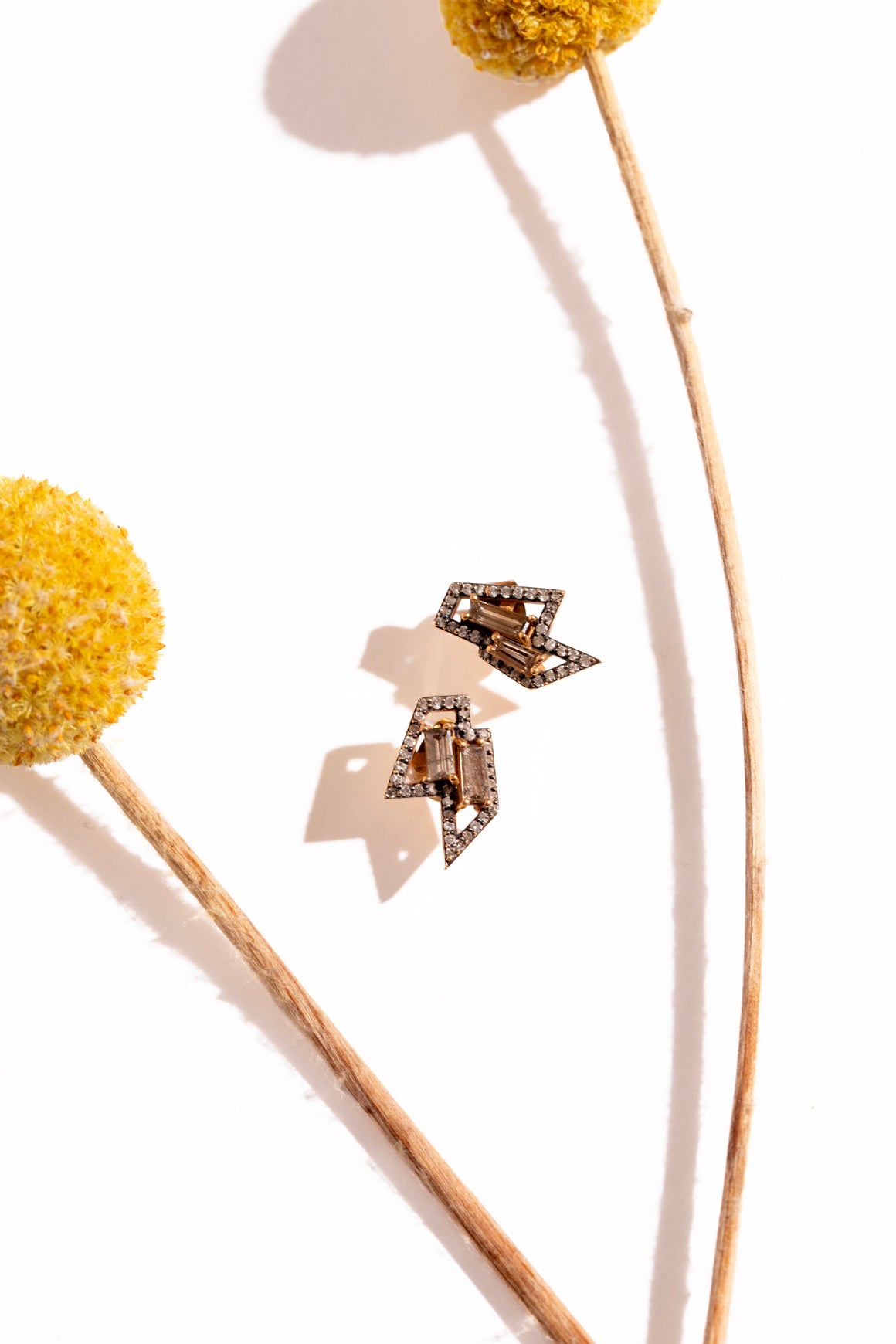 NAK ARMSTRONG 14k Pave Diamond Bolt Studs