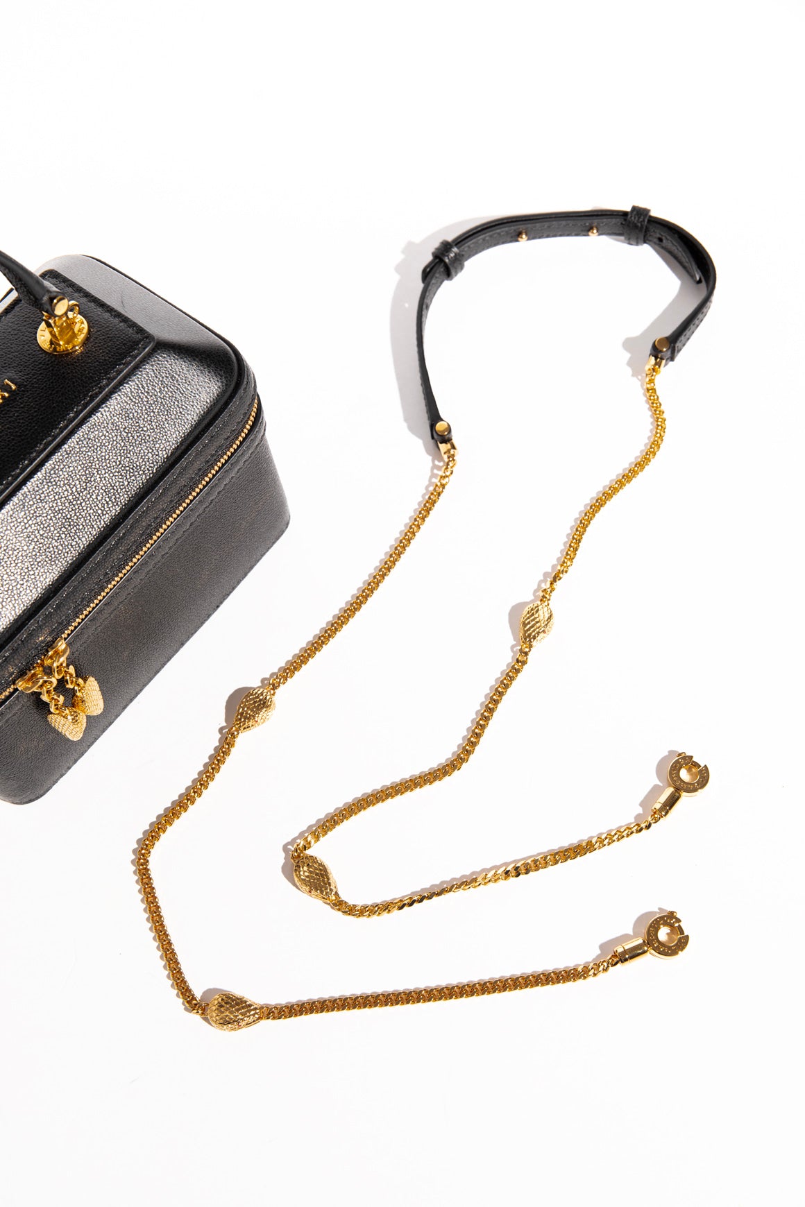 BVLGARI Black Leather Serpenti Forever Jewelry Box
