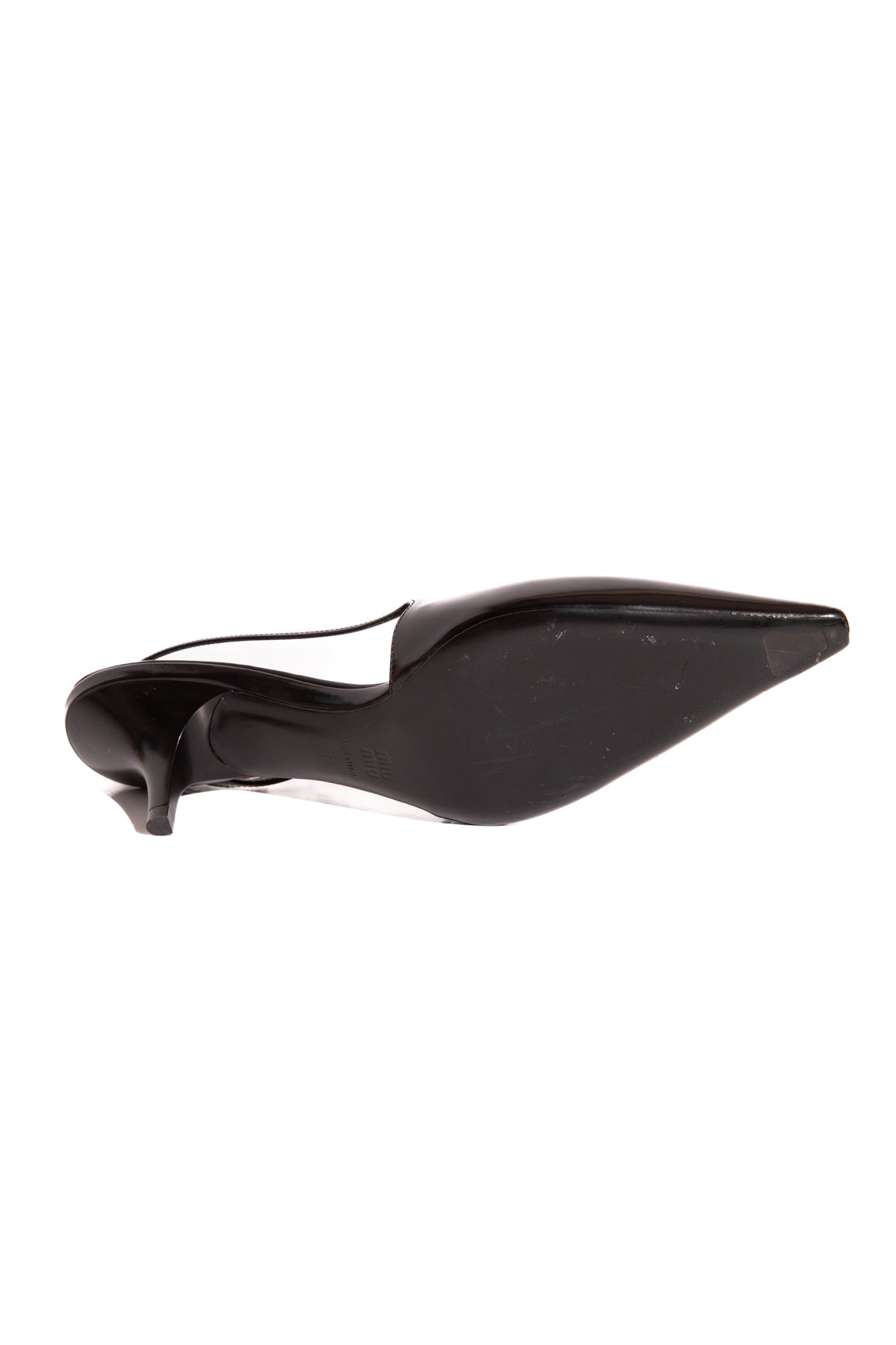 MIU MIU Black Buckled Slingback Kitten Heels (Sz. 39)
