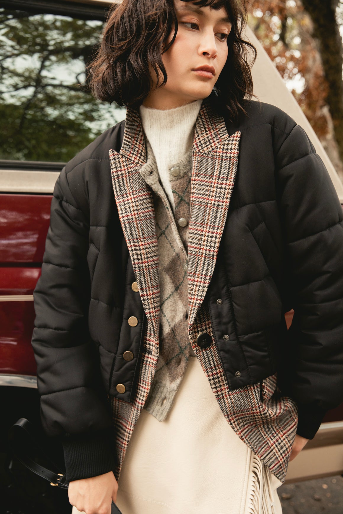 VERONICA BEARD Black Puffer Tweed Blazer Combo (Sz.6)