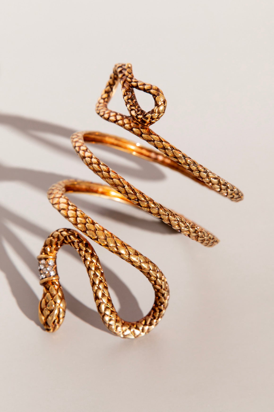 ROBERTO CAVALLI Brass Snake Arm Cuff