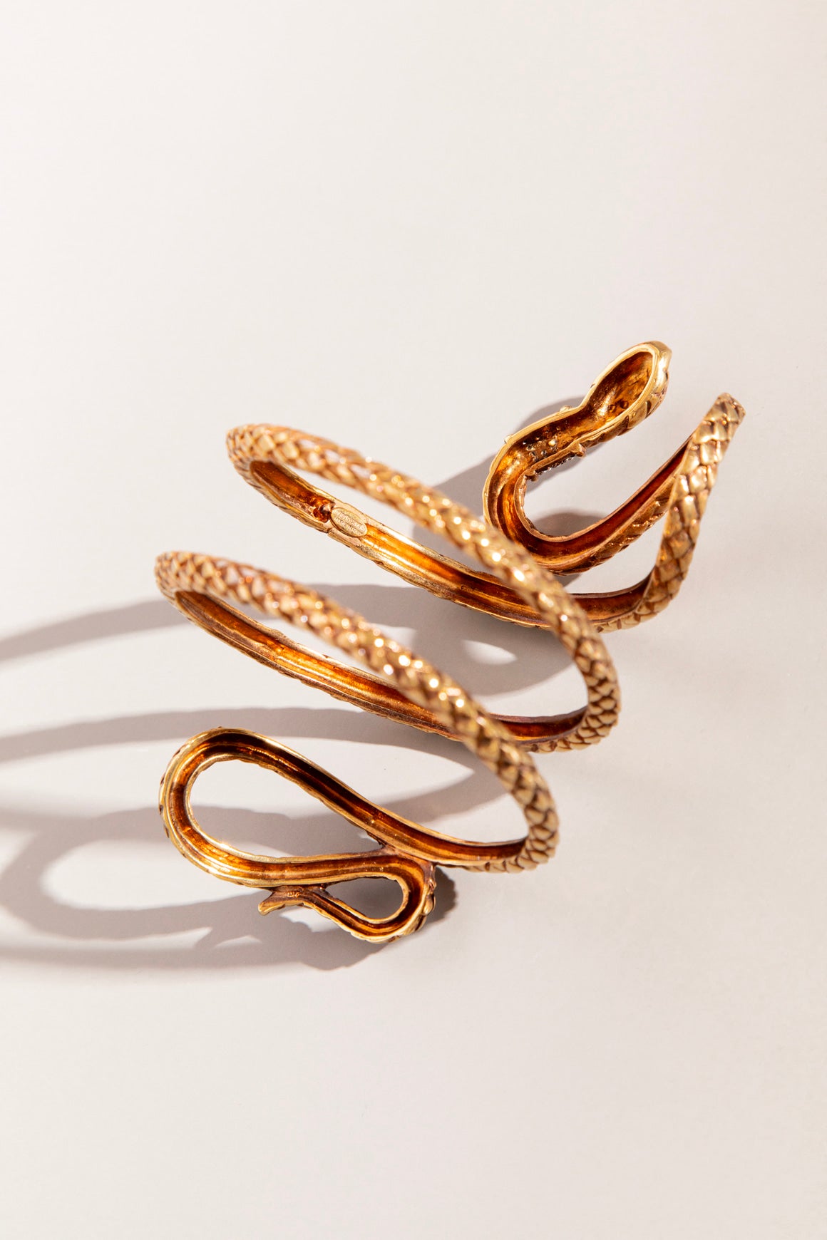 ROBERTO CAVALLI Brass Snake Arm Cuff