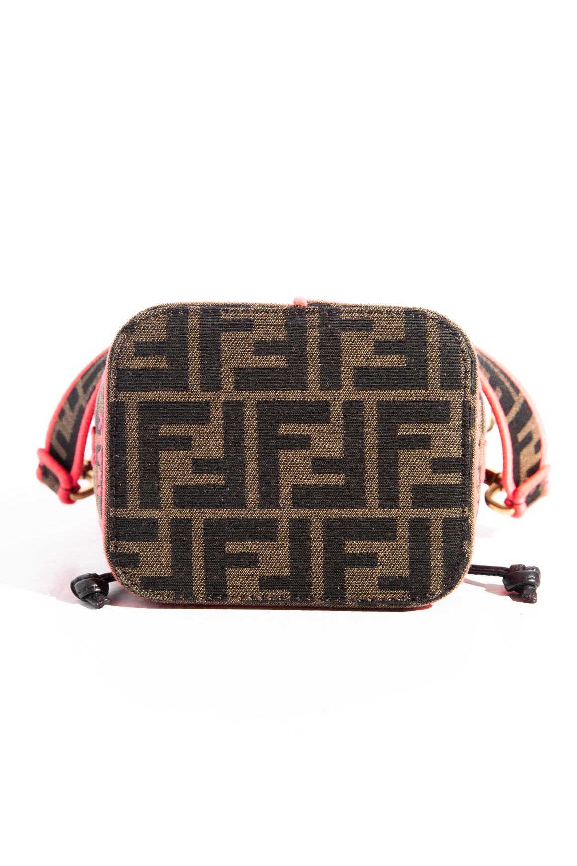 FENDI Brown + Pink Zucca Canvas Mon Tresor