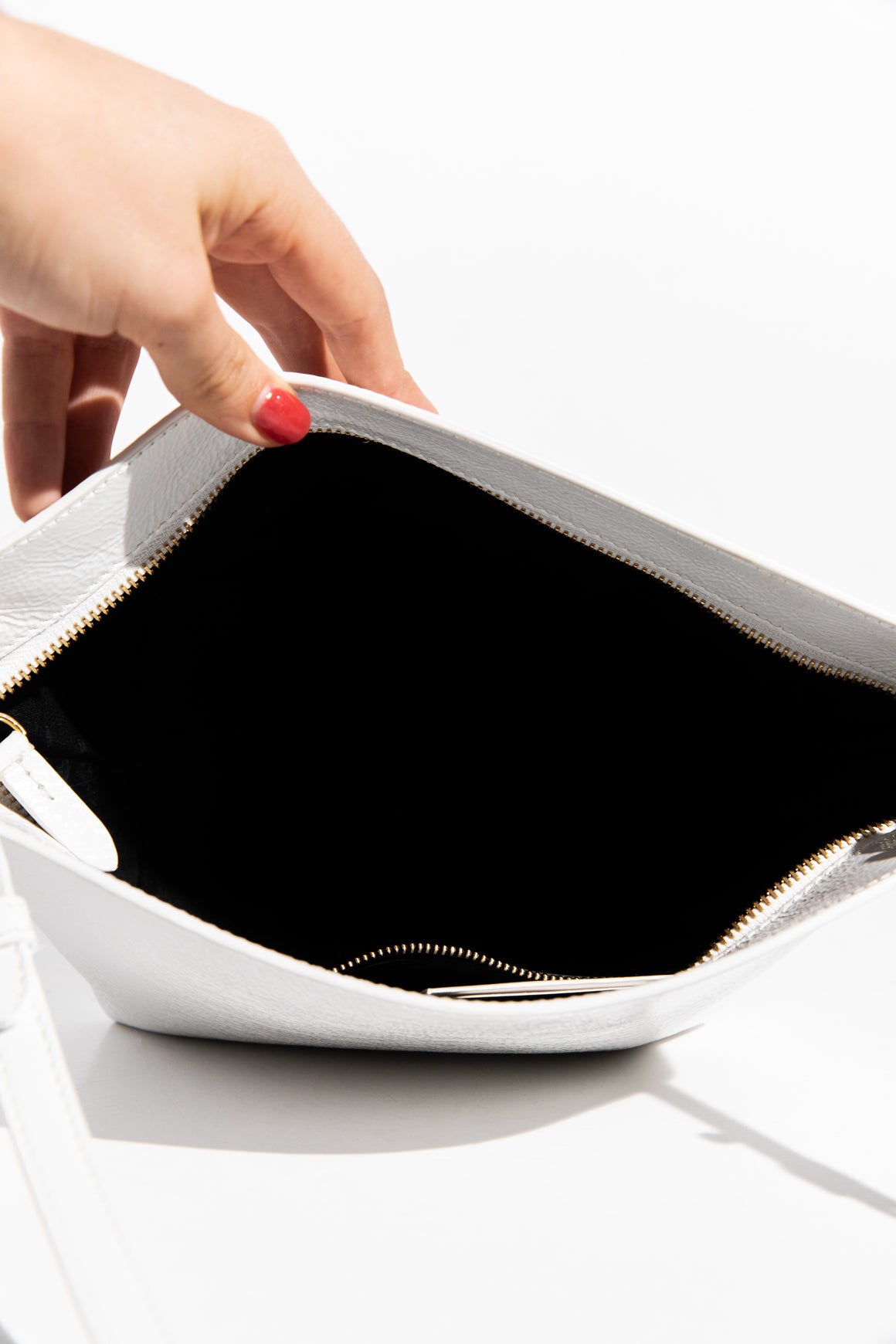 KHAITE Adeline Crinkled Patent Shoulder Bag