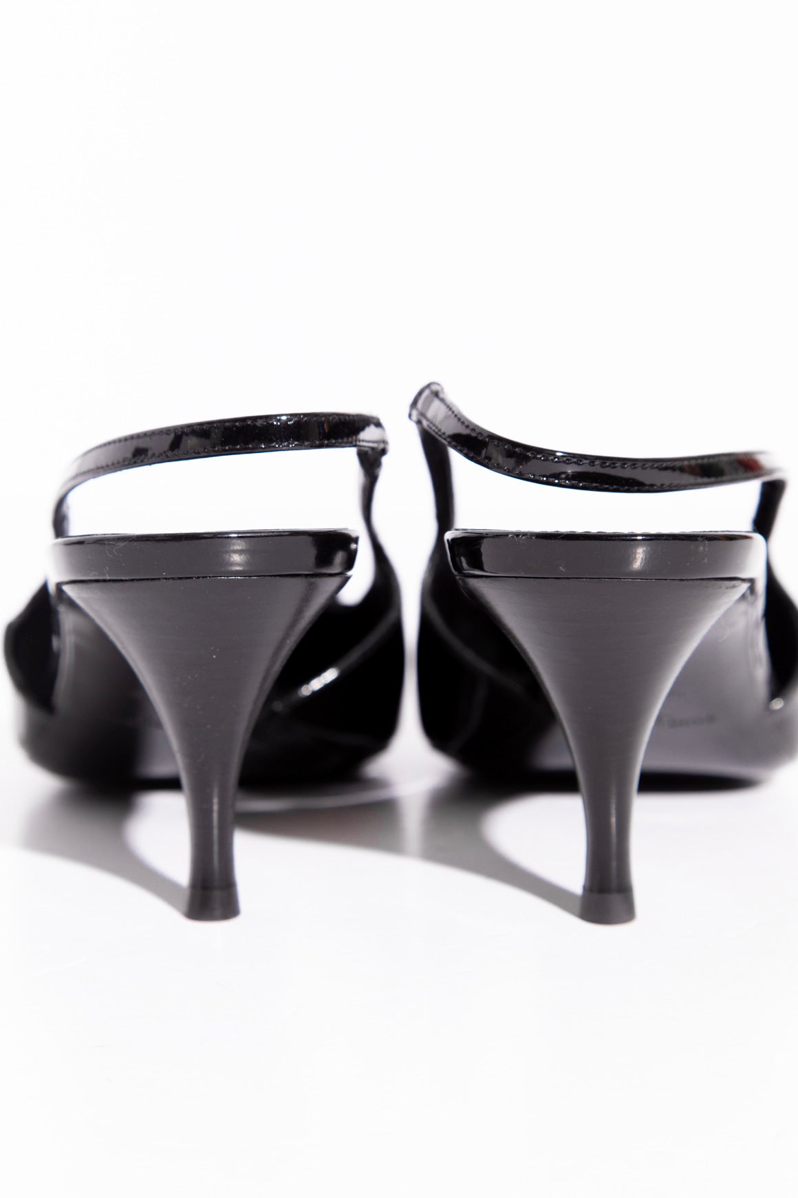 SAINT LAURENT Patent Leather Slingbacks (Sz. 40)