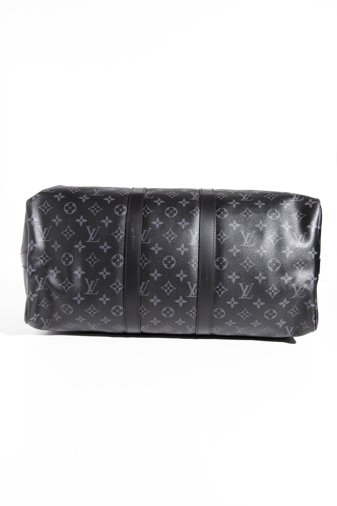 LOUIS VUITTON Black and Gray Keepall Bandouliere 45