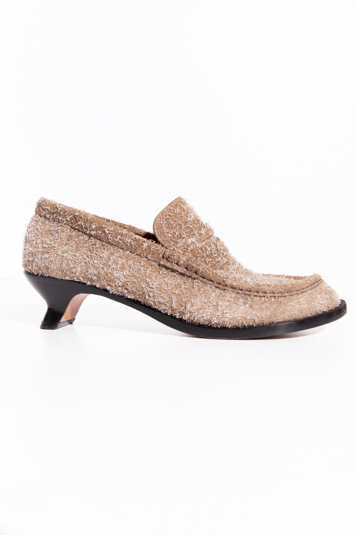 LOEWE Suede 'Campo' Kitten Heel Loafers (Sz.40)
