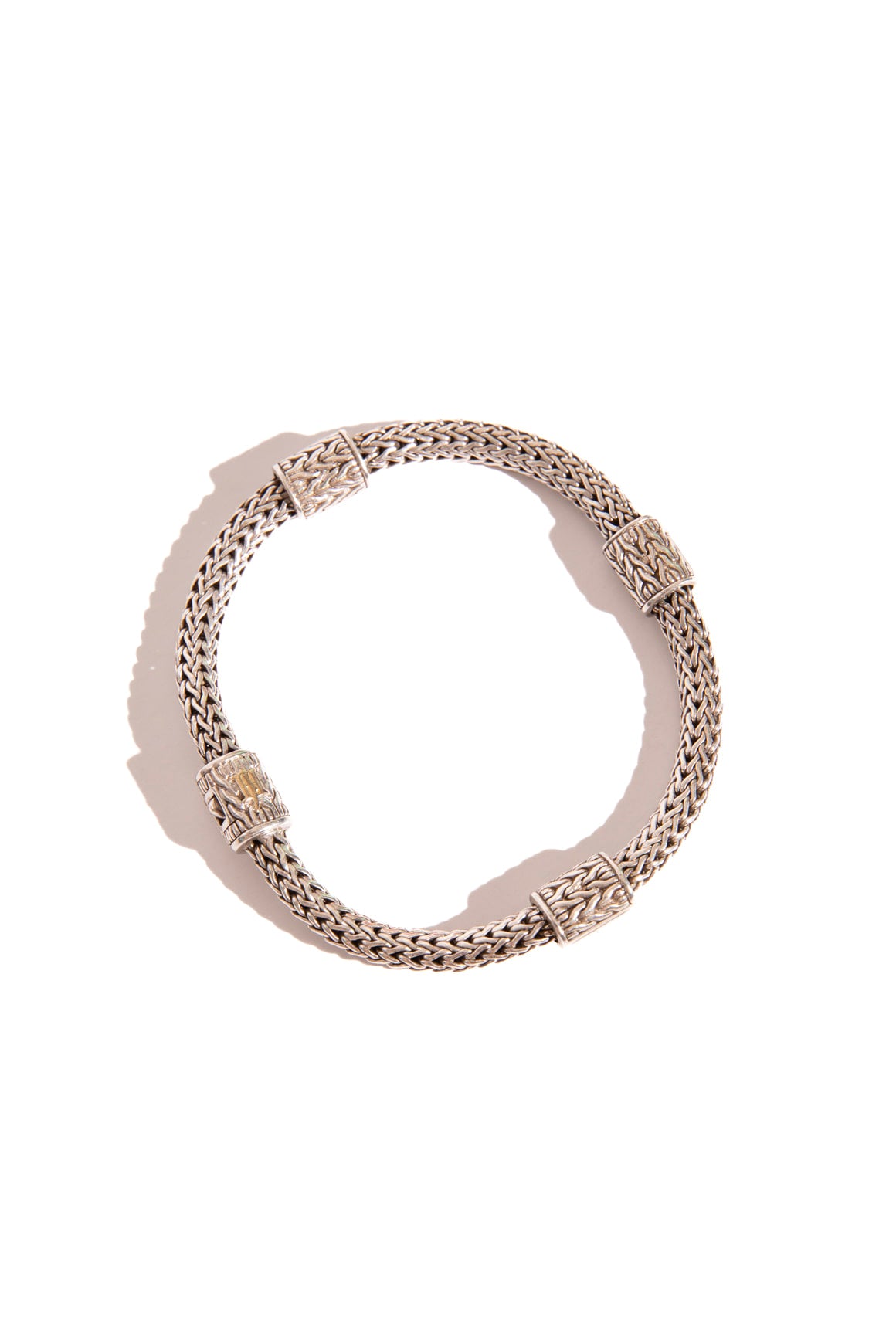 JOHN HARDY Silver + 18k Icons Diamond Station Bracelet