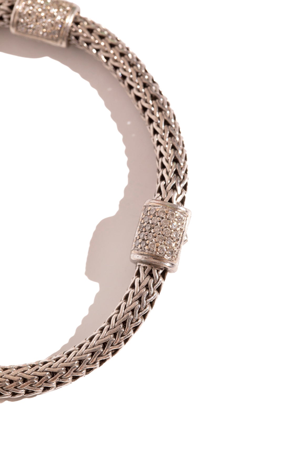 JOHN HARDY Silver + 18k Icons Diamond Station Bracelet
