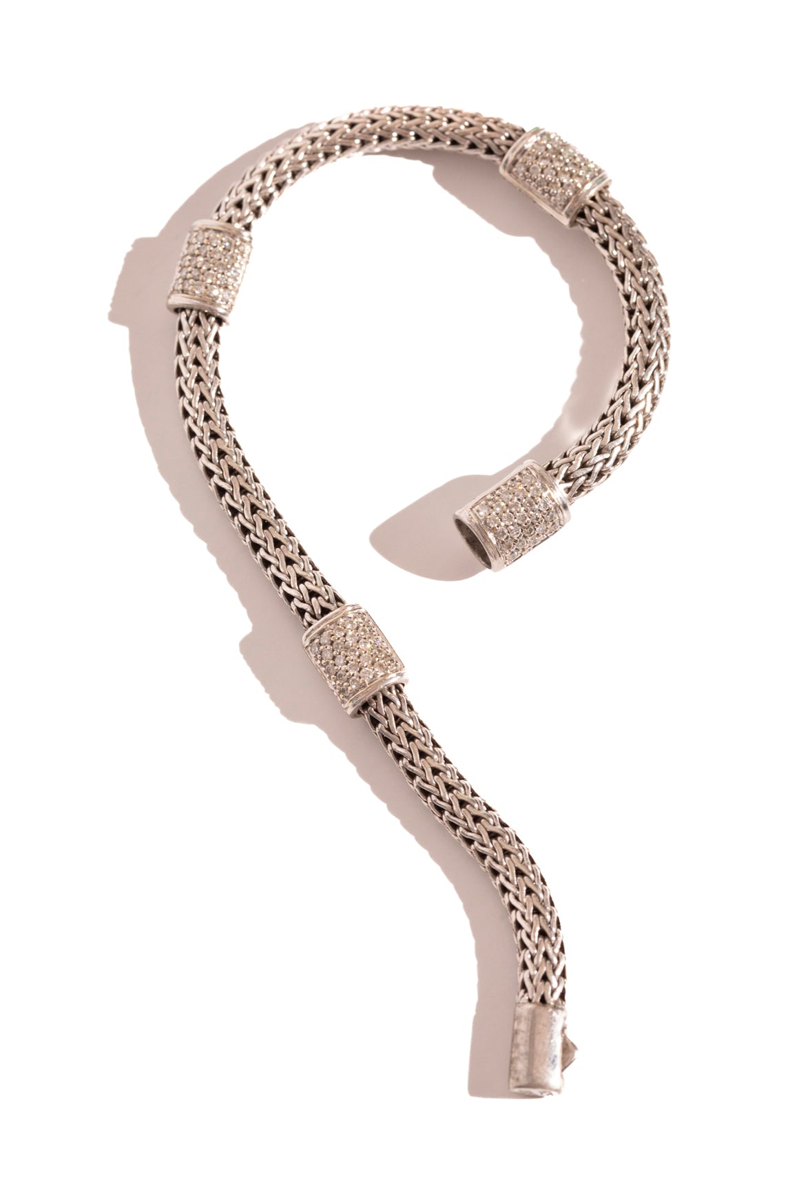 JOHN HARDY Silver + 18k Icons Diamond Station Bracelet