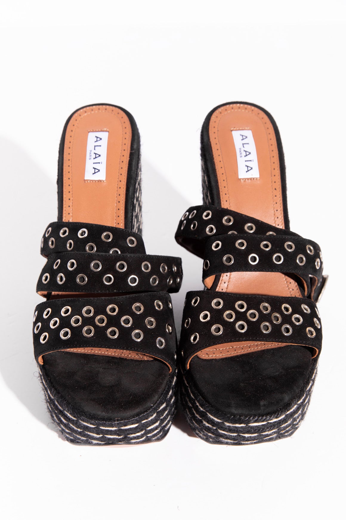 ALAIA Espadrille Grommet Wedges (Sz. 40)