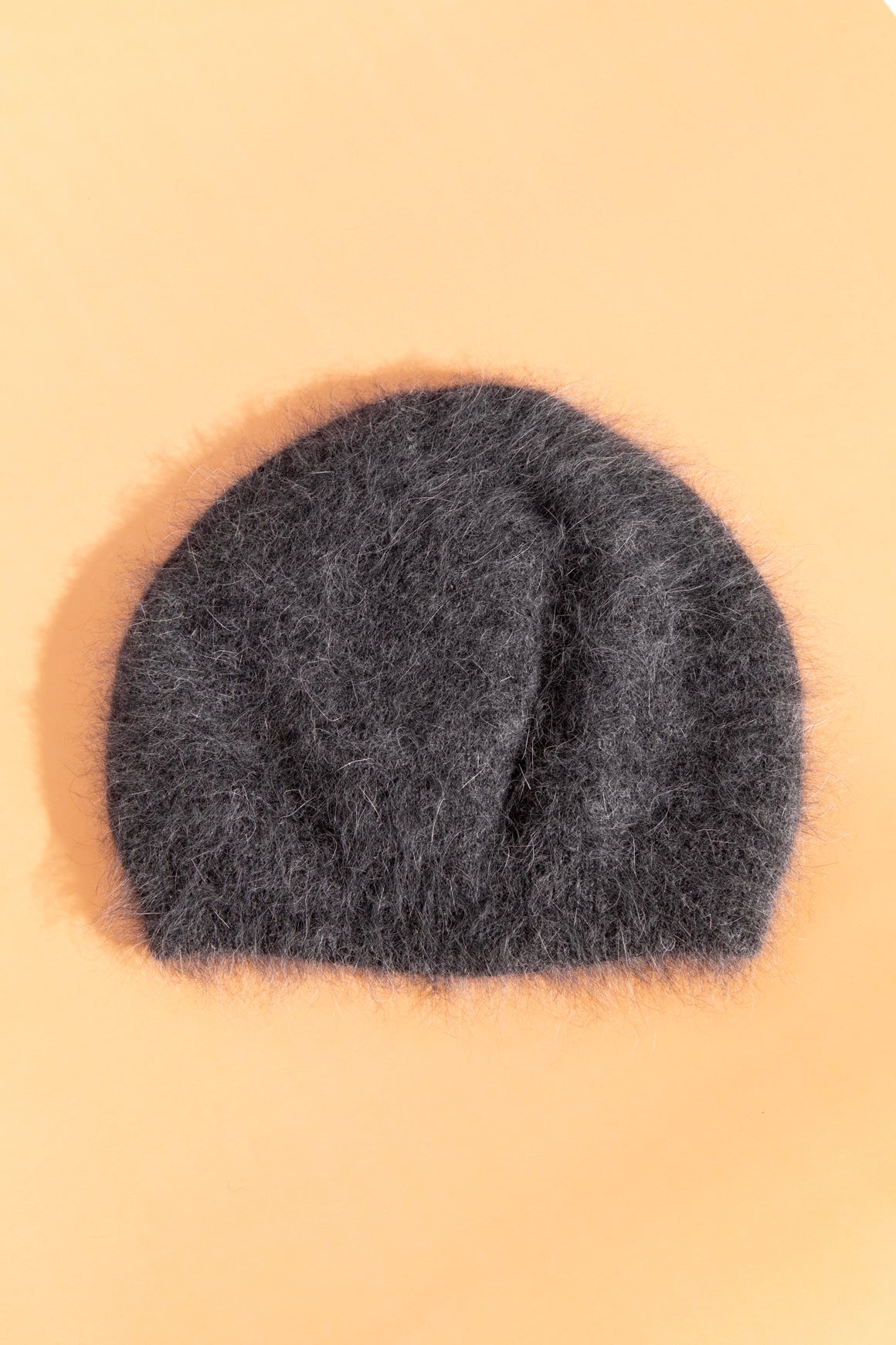 PRADA Grey Pink Floral Embellished Beanie