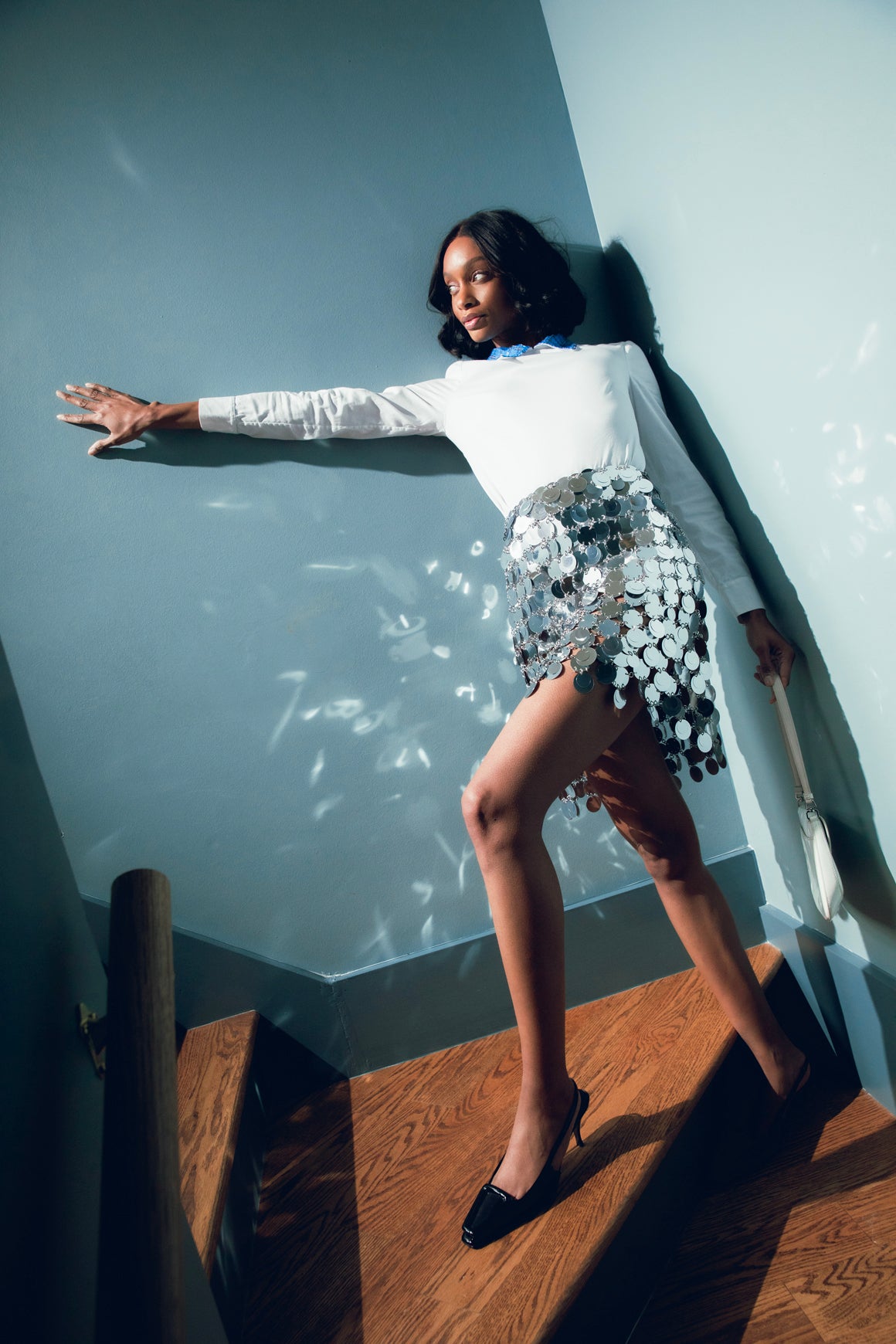 PACO RABANNE Silver Sequin Chainmail Mini Skirt (Sz. S/M)