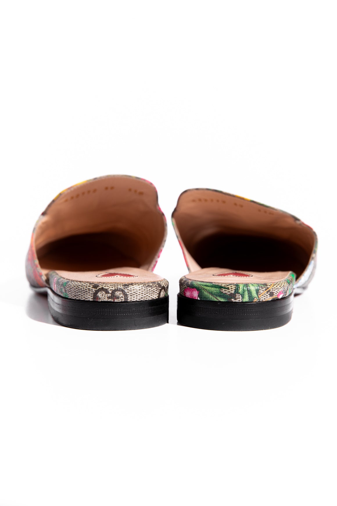 GUCCI GG Supreme Flora "Princetown" Mules (Sz. 39)