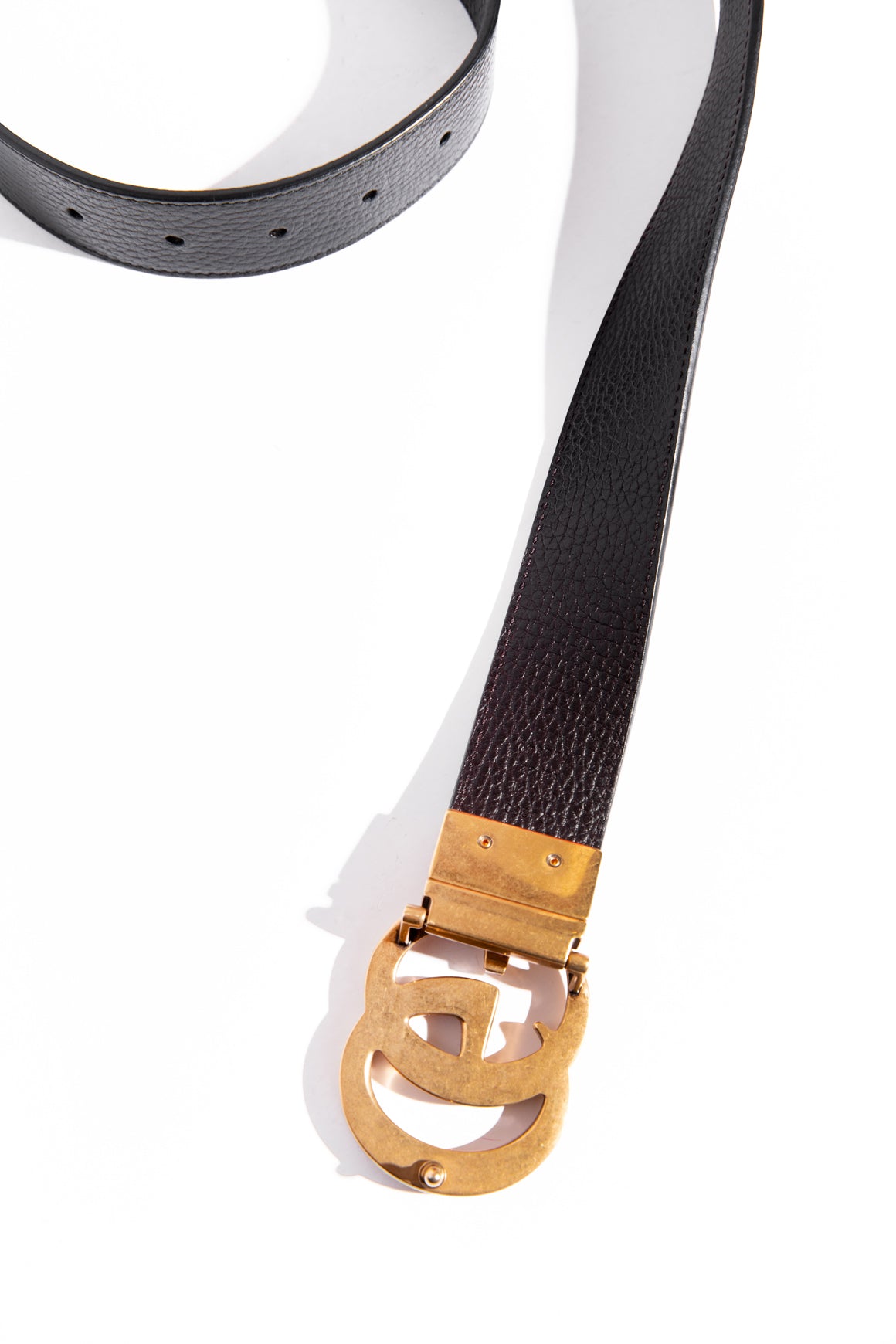GUCCI Black/Brown GG Marmont Reversible Belt