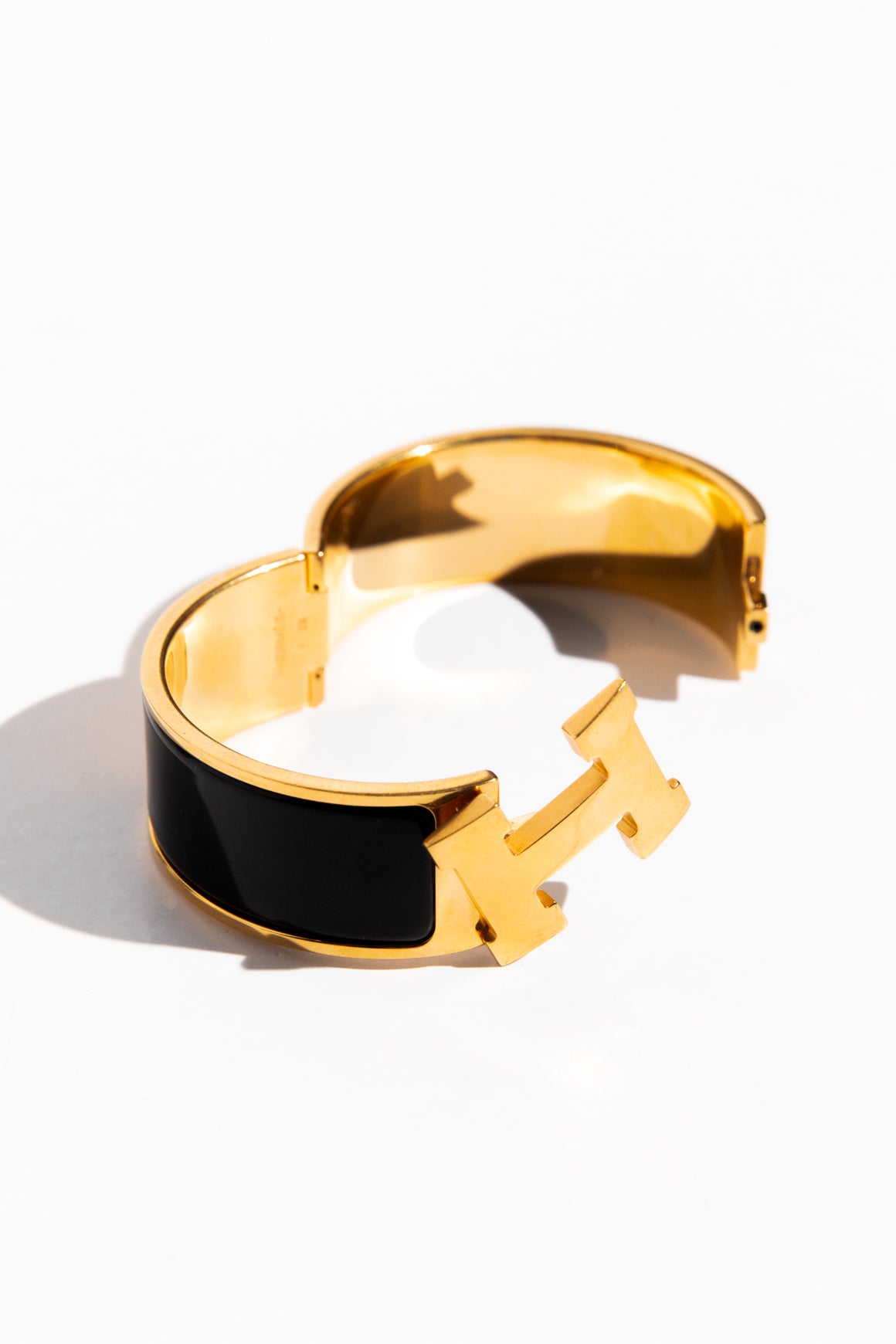 HERMES Black Clic Clac H Bracelet