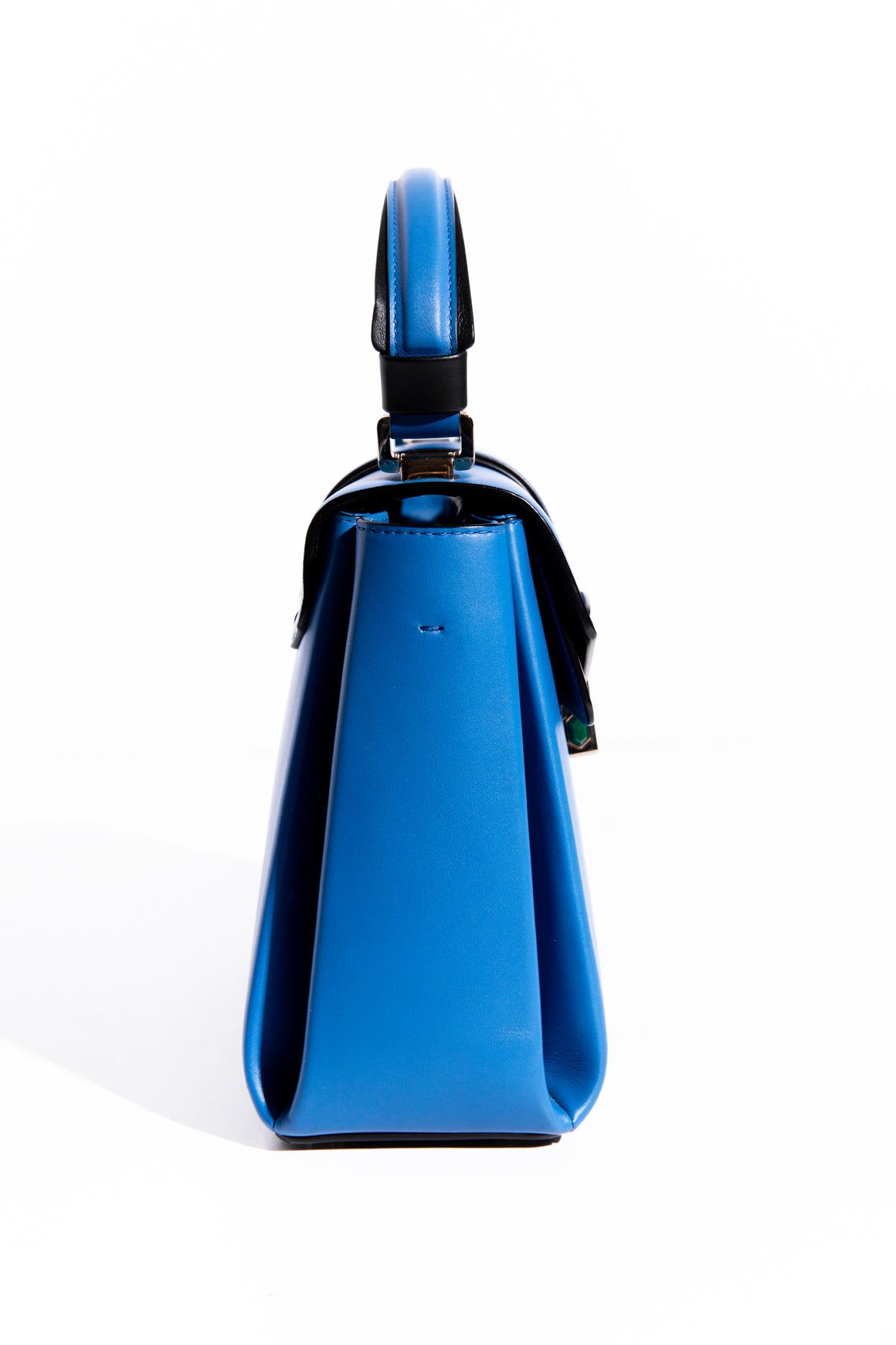 BVLGARI Blue Leather Serpenti Viper Top Handle Bag