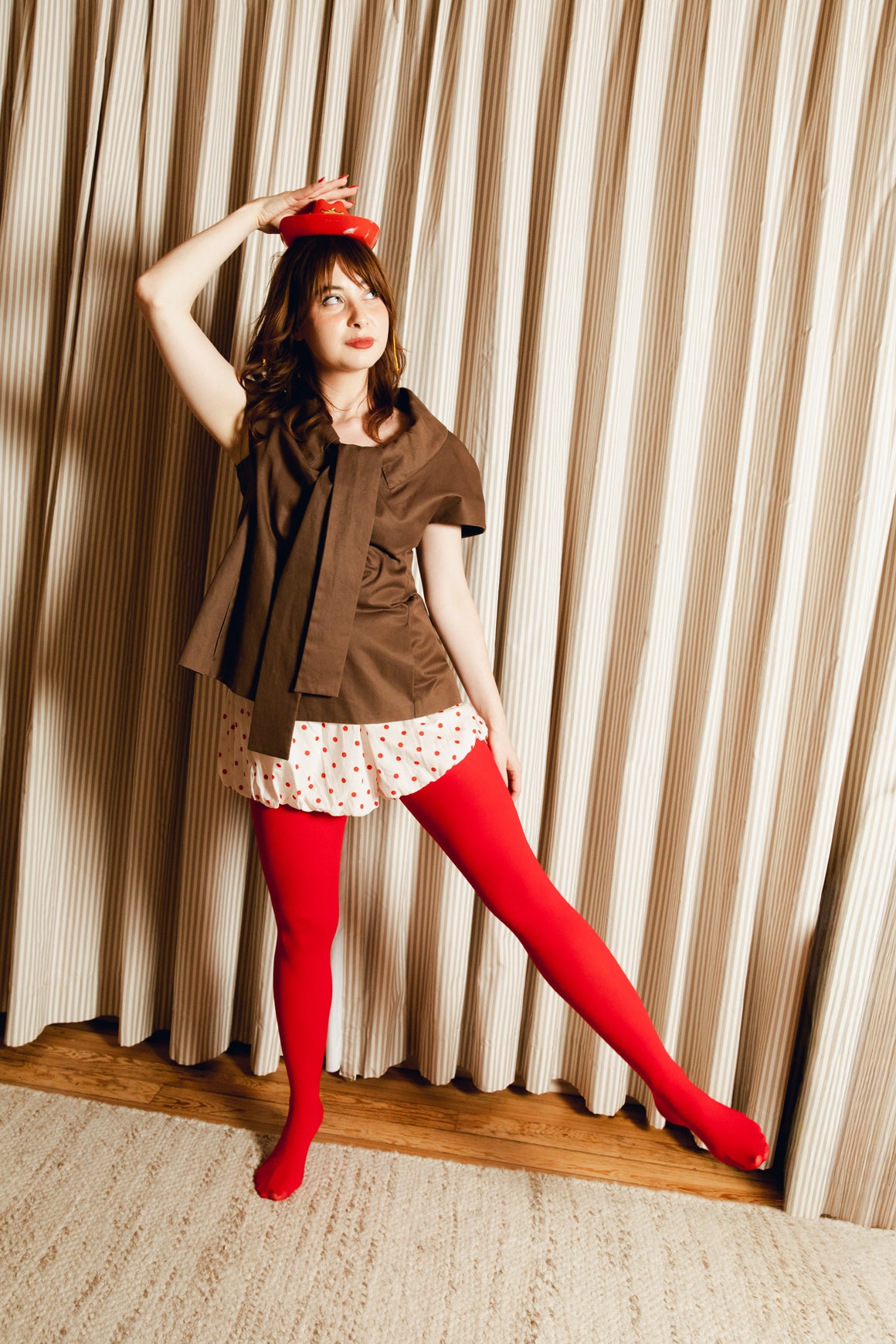 POSSE Red Polka Dot Bloomer Shorts (Sz. M)