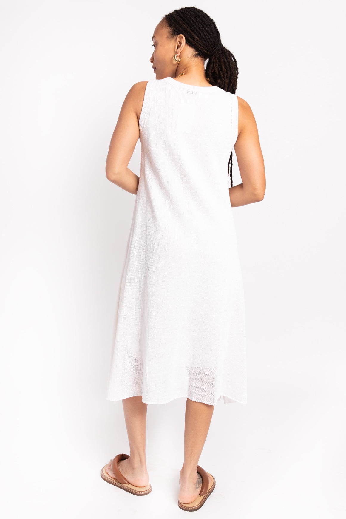BRUNELLO CUCINELLI White Sequin Knit Midi Dress