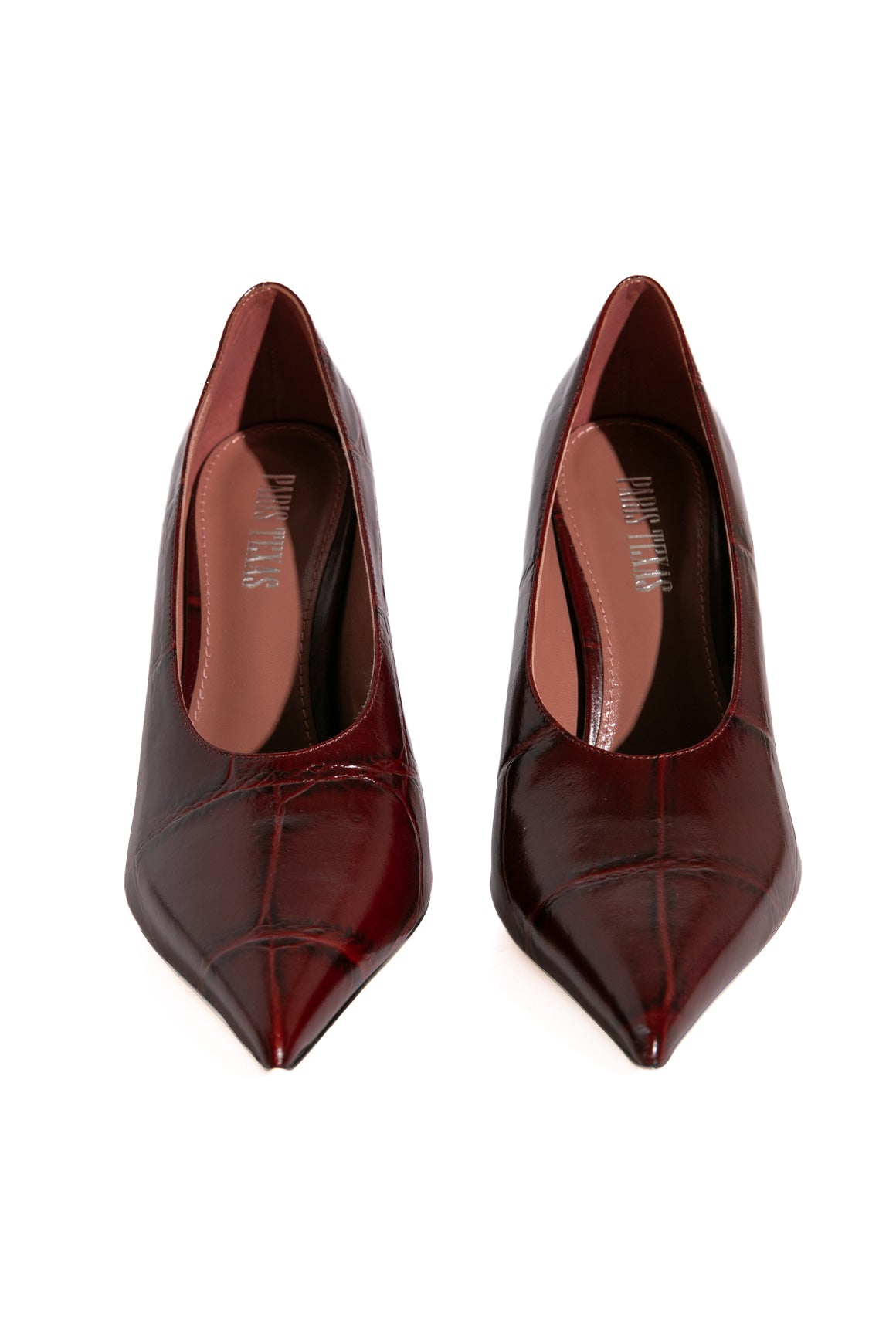 PARIS TEXAS Wine Crocodile Pumps (Sz. 38)
