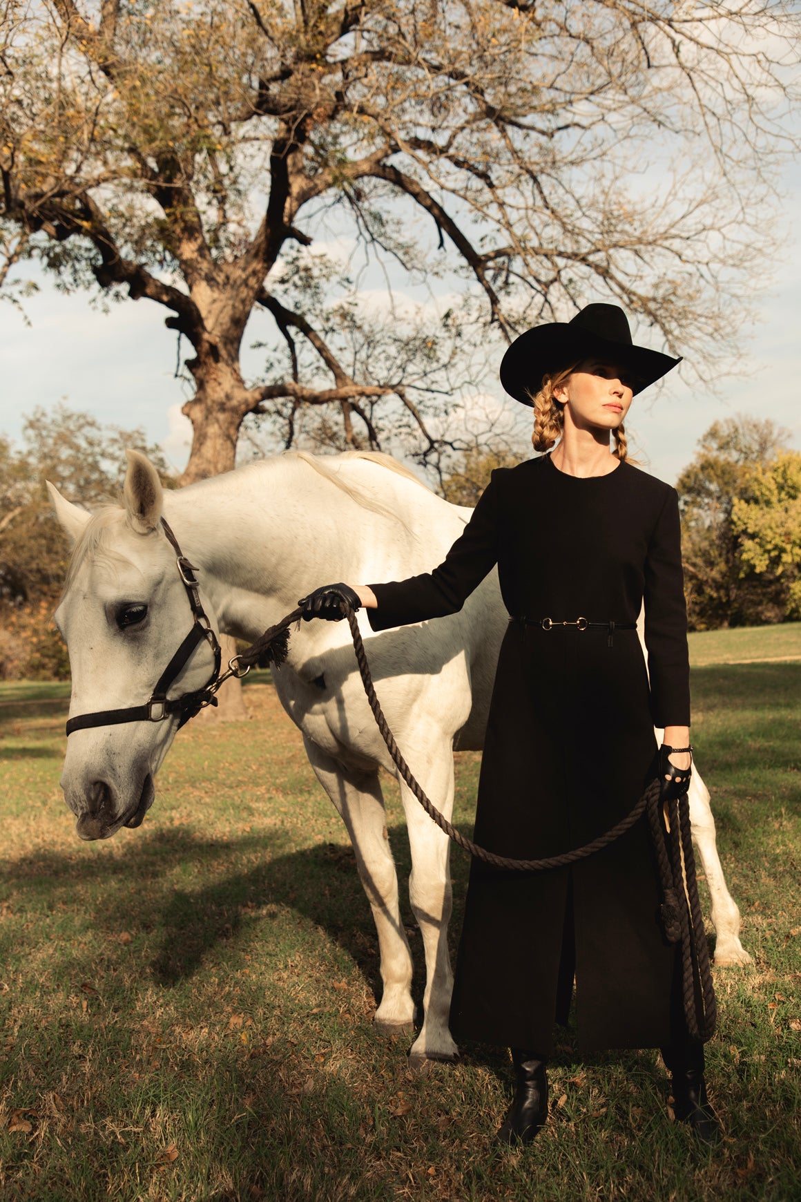 GUCCI Black Wool Horse-Bit Belted Maxi Dress (Sz.44/8)