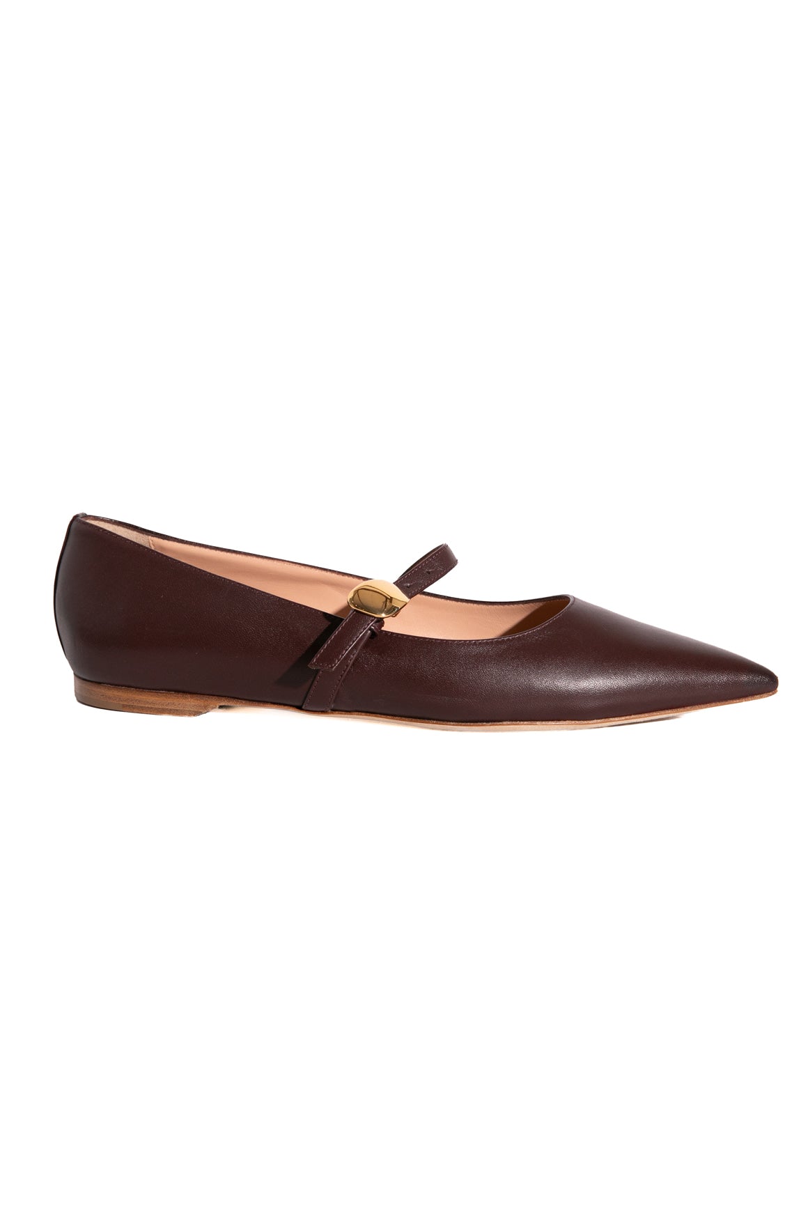 RUPERT SANDERSON Brown Leather Pointed Toe Mary-Janes (Sz. 38)