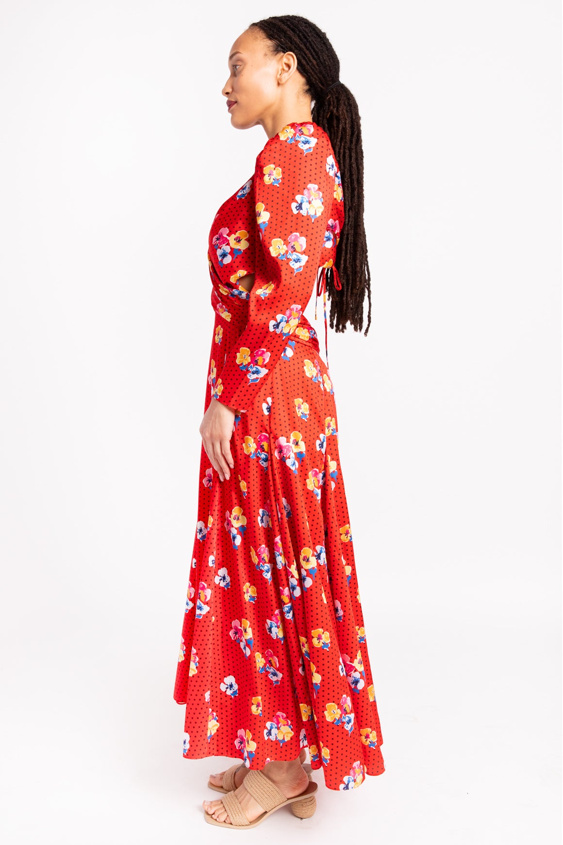 CAROLINA HERRERA Red Criss-Cross Maxi Dress