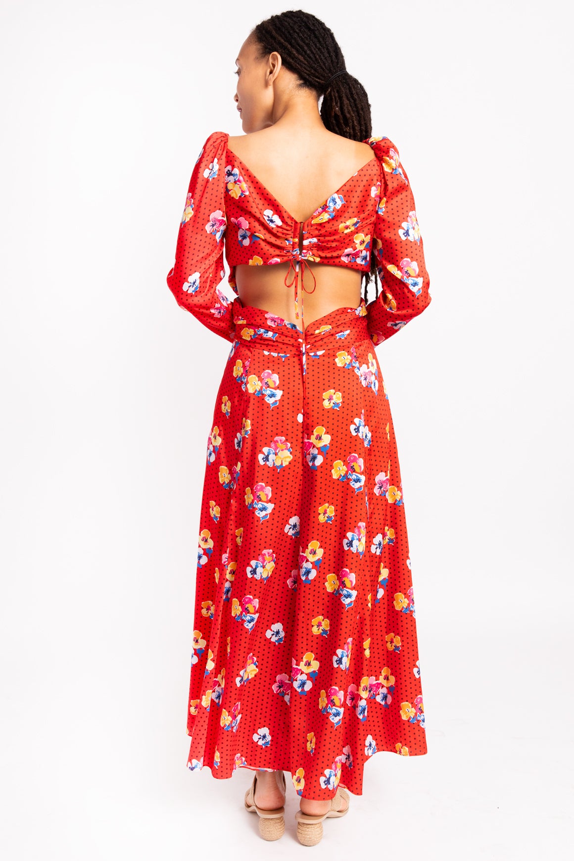 CAROLINA HERRERA Red Criss-Cross Maxi Dress